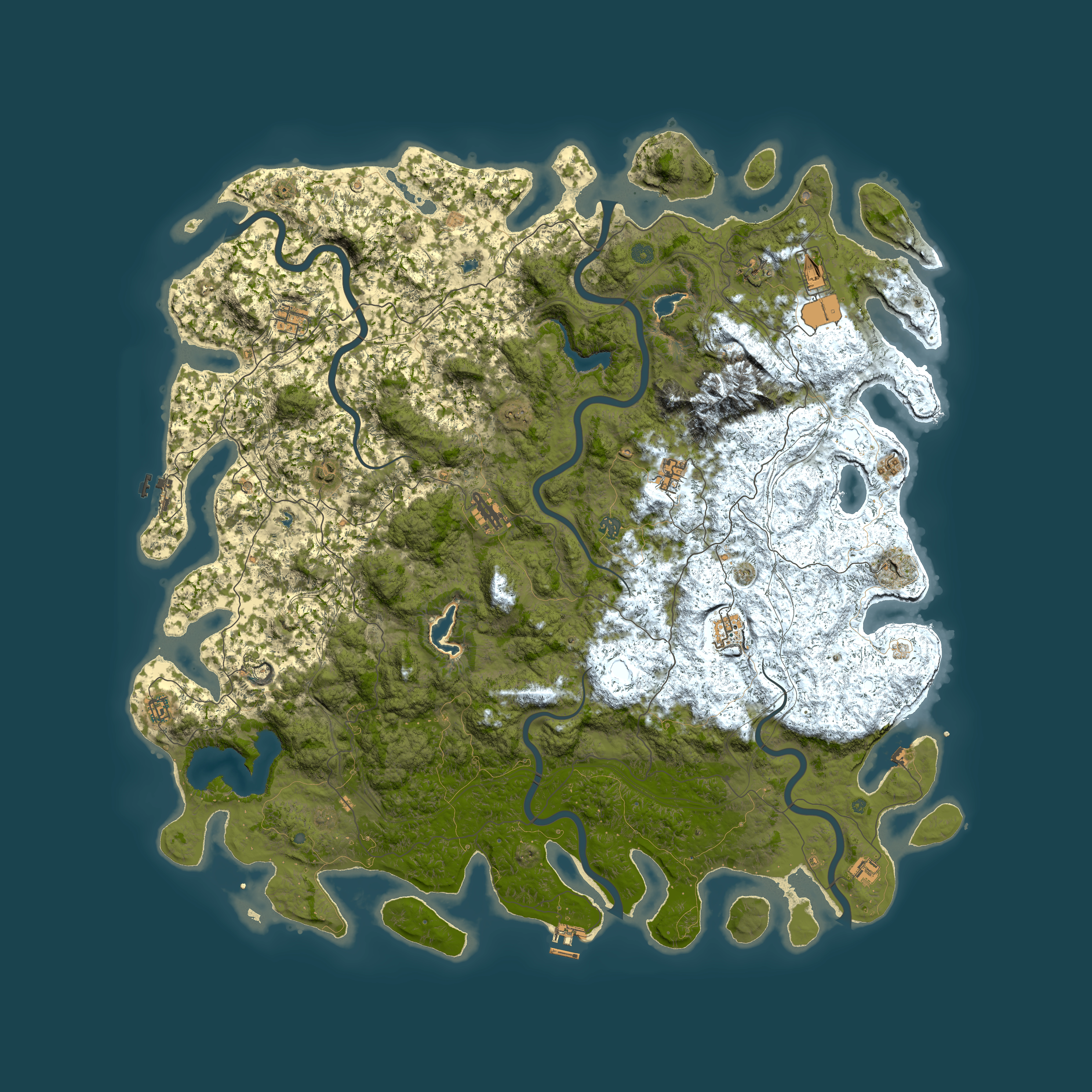 Full top-down render of Rust map seed 344753785, 6000x6000m