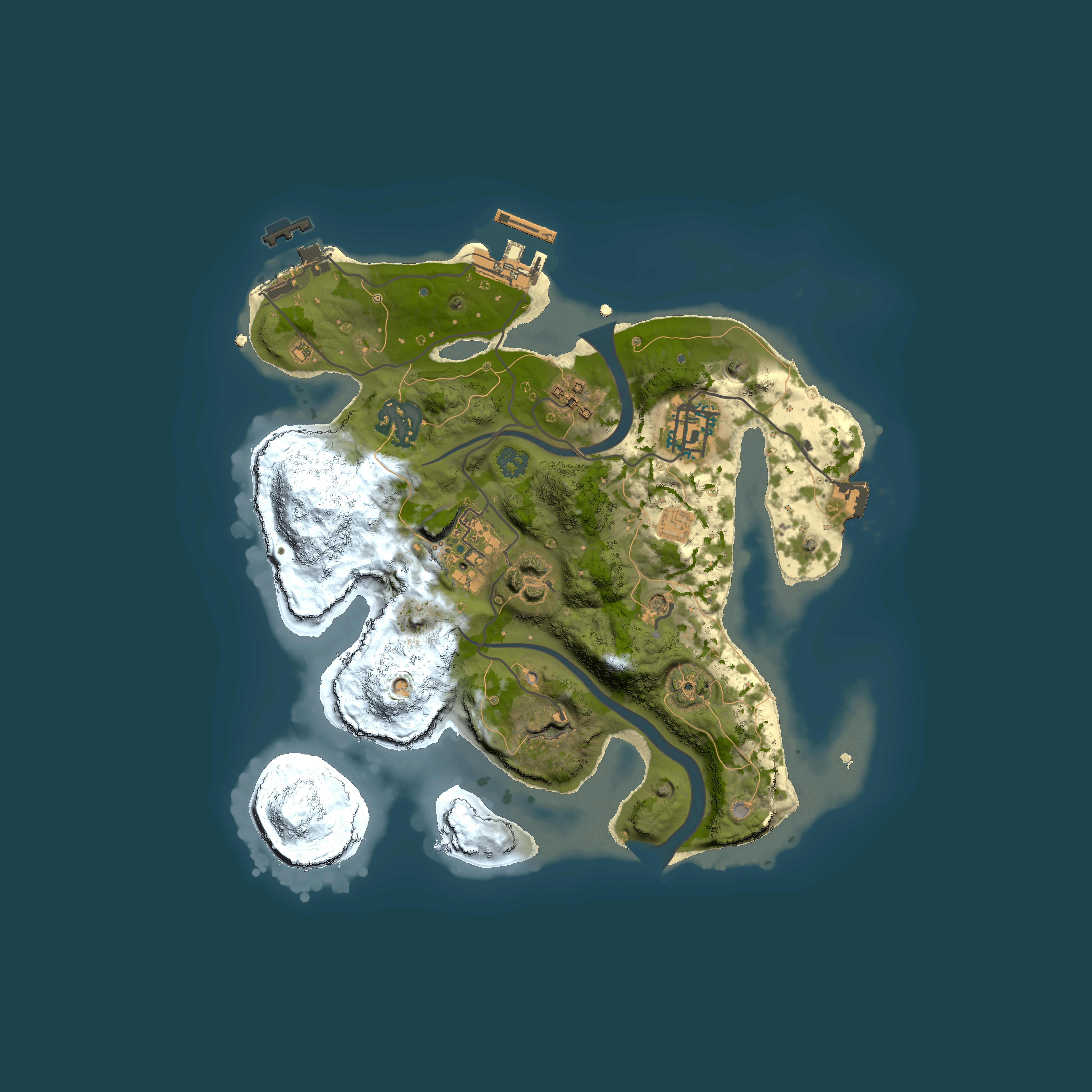 Full top-down render of Rust map seed 384934559, 2500x2500m