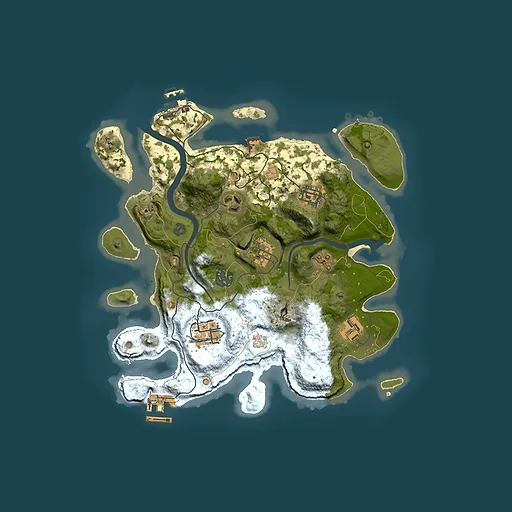 Rust map seed 958987305, 3000x3000m top-down preview