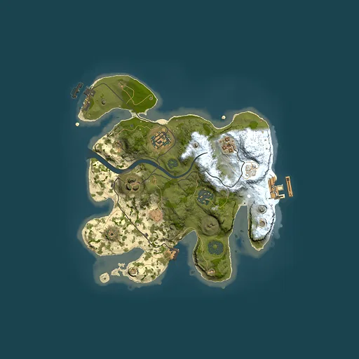 Rust map seed 1211258763, 2500x2500m top-down preview