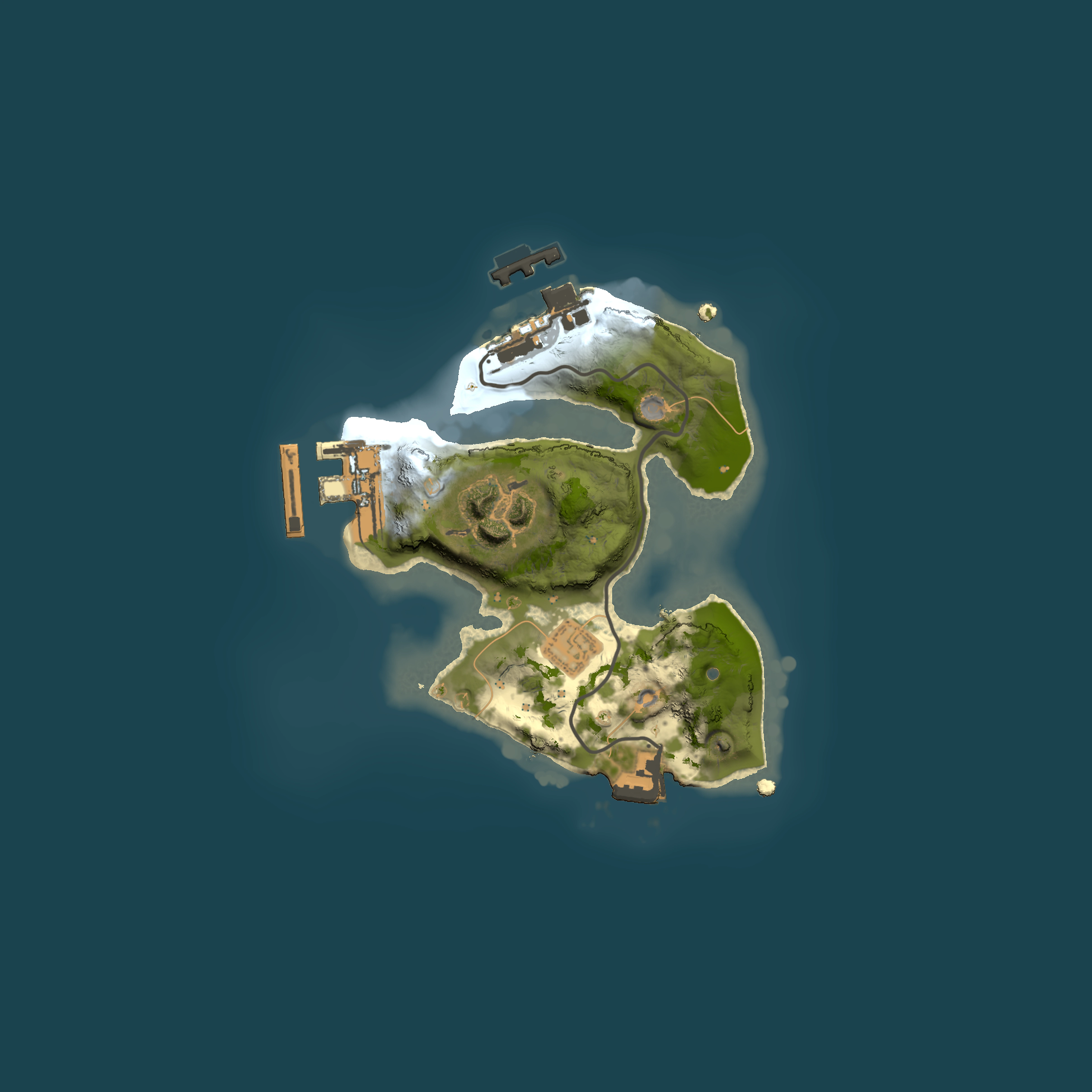 Full top-down render of Rust map seed 1190173424, 1500x1500m