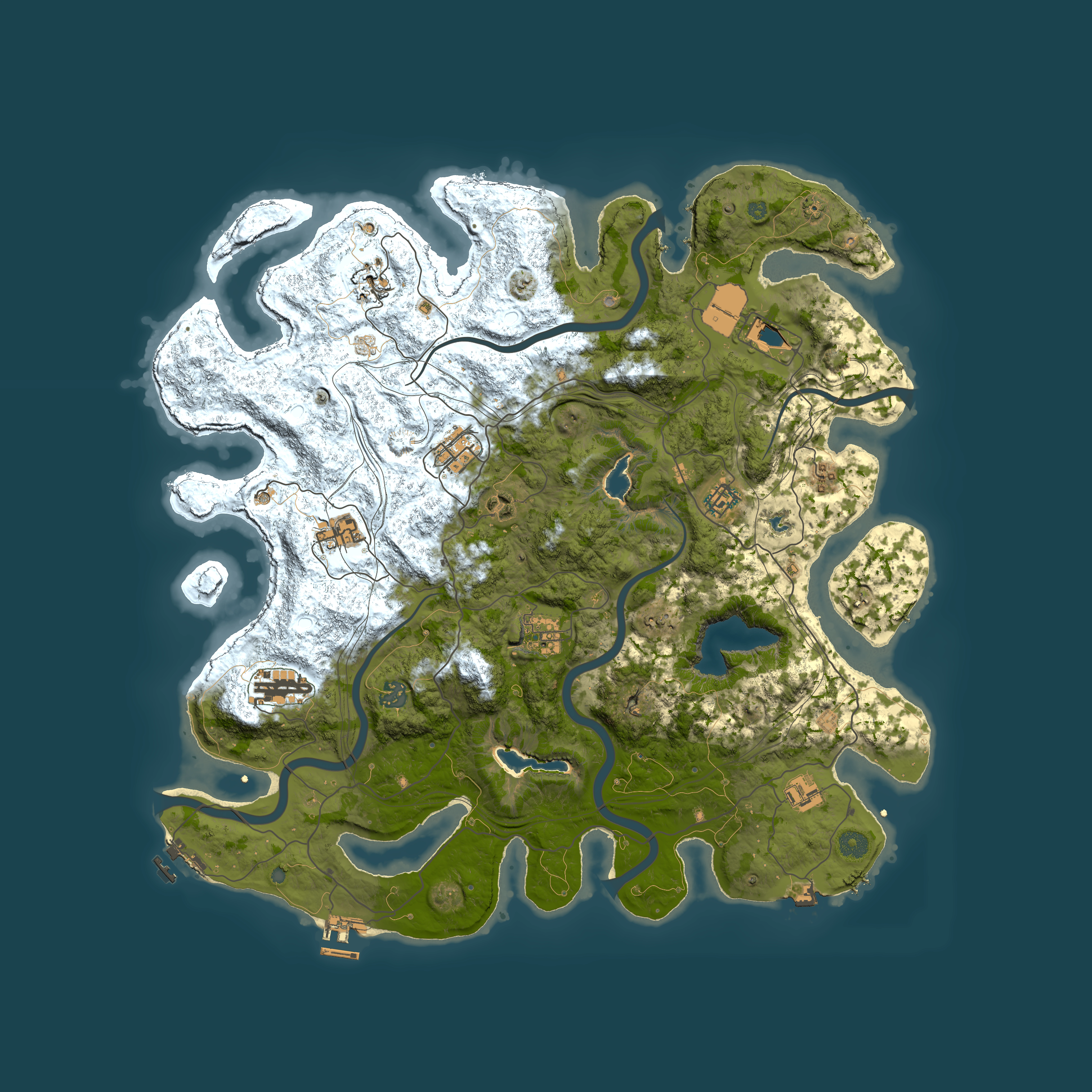 Full top-down render of Rust map seed 1850584949, 4500x4500m