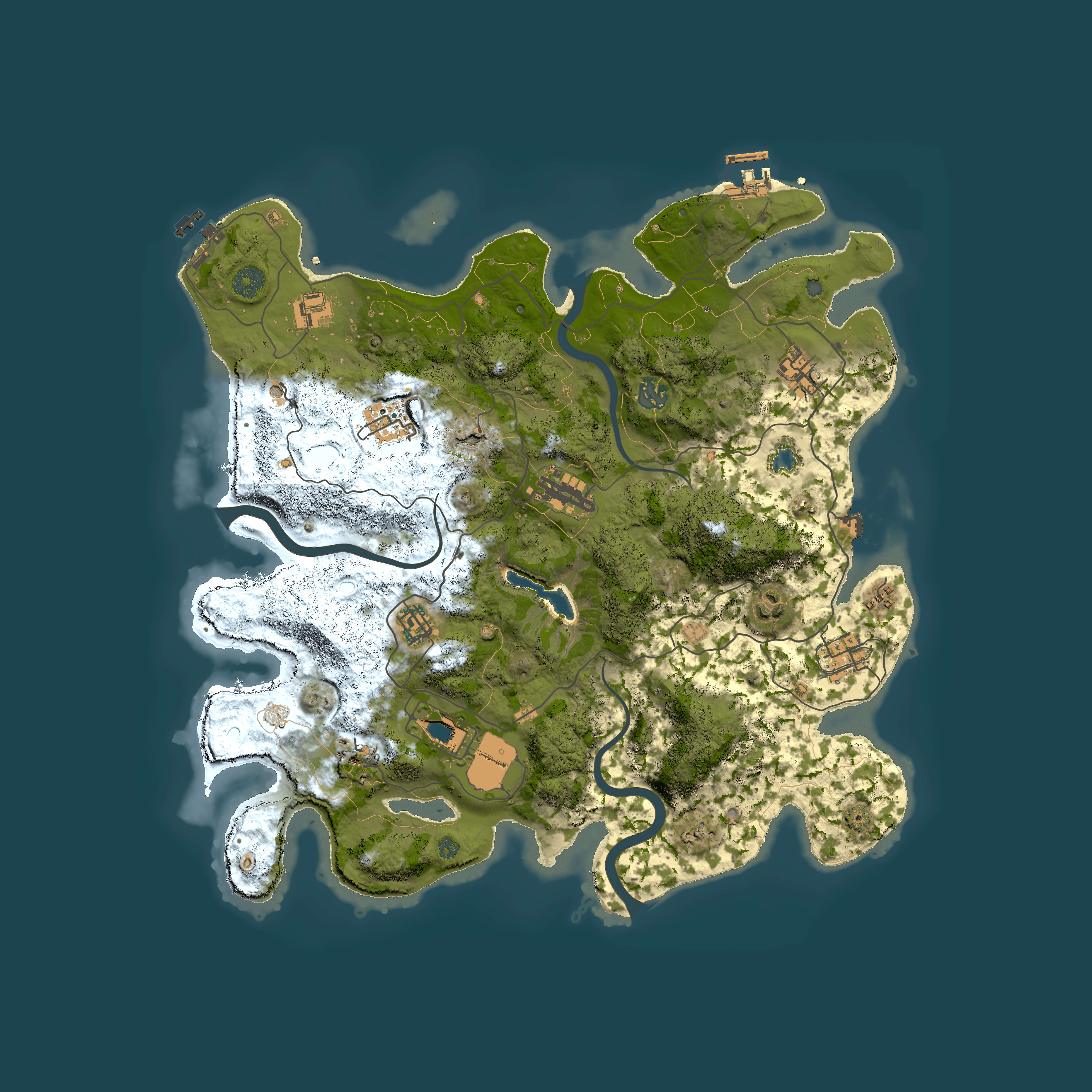 Full top-down render of Rust map seed 1295792465, 4000x4000m
