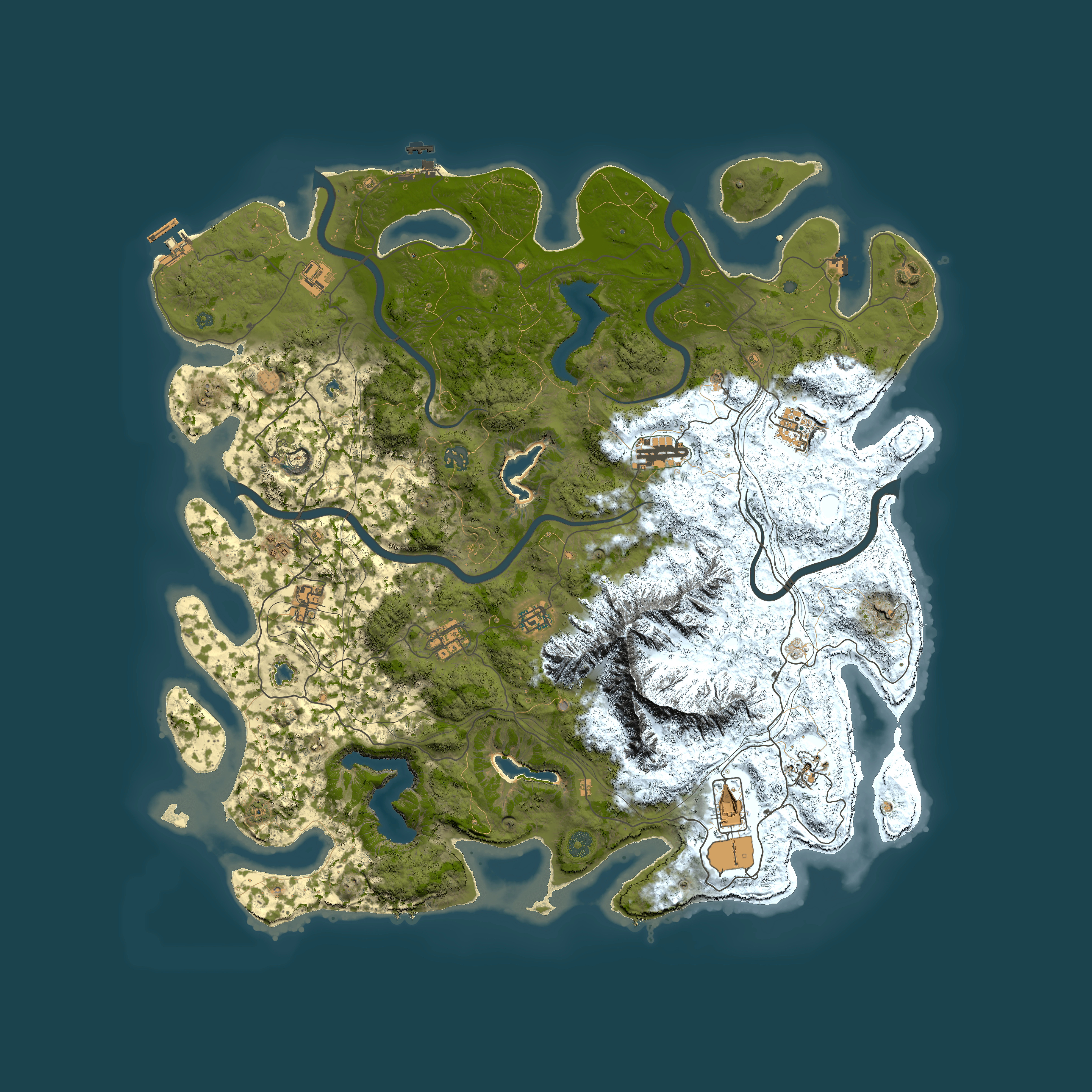 Full top-down render of Rust map seed 65278958, 5000x5000m