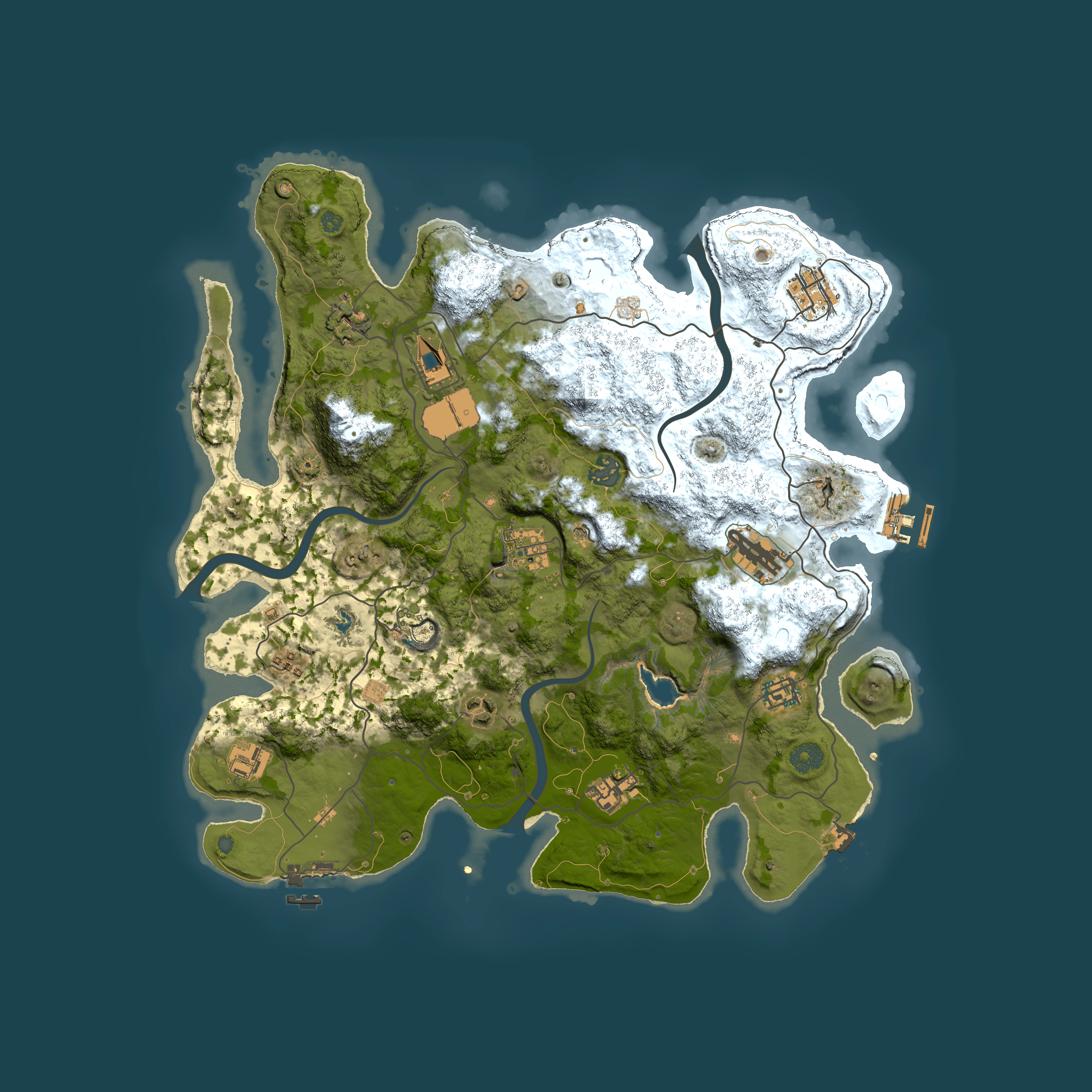 Full top-down render of Rust map seed 2090944247, 4000x4000m