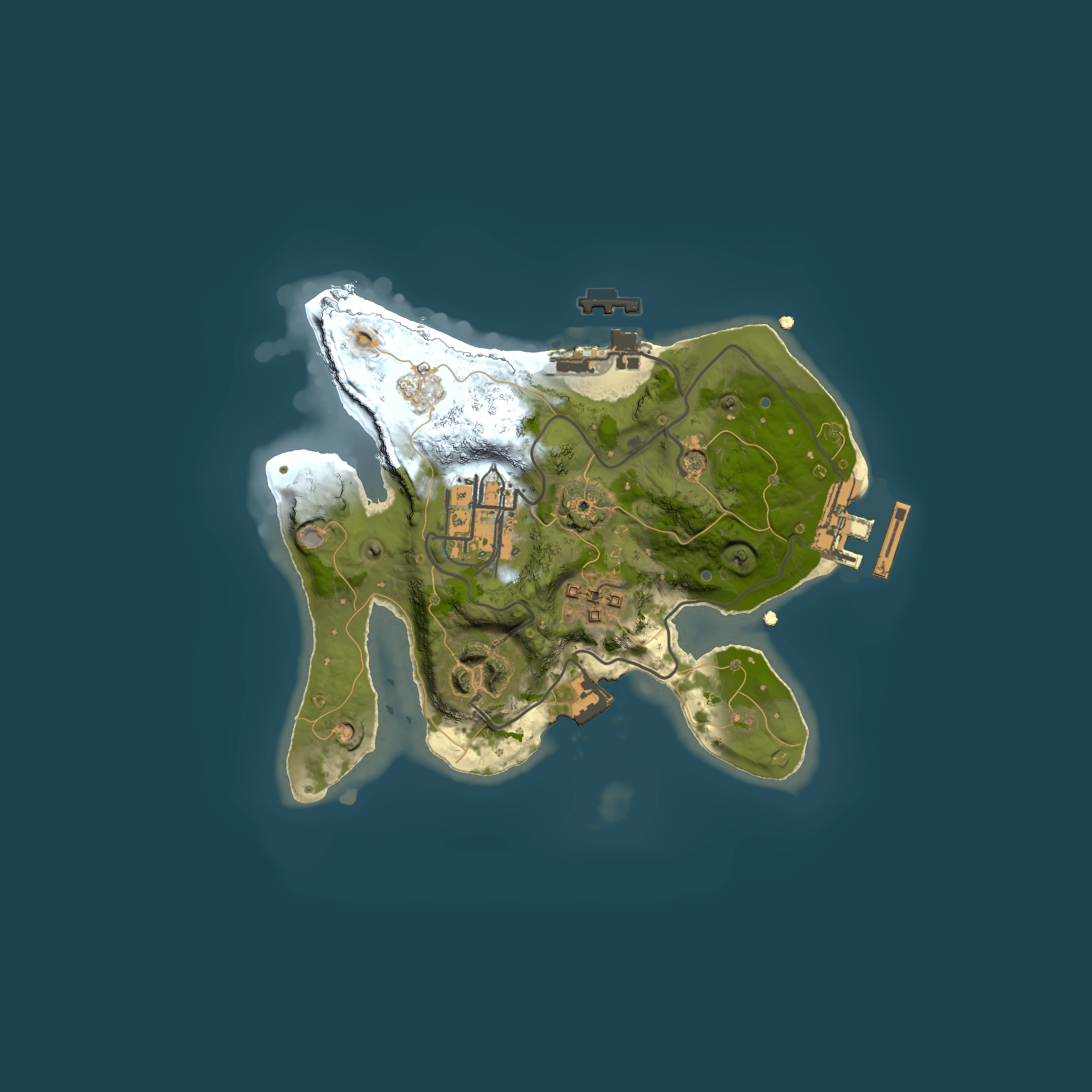 Full top-down render of Rust map seed 950949414, 2000x2000m