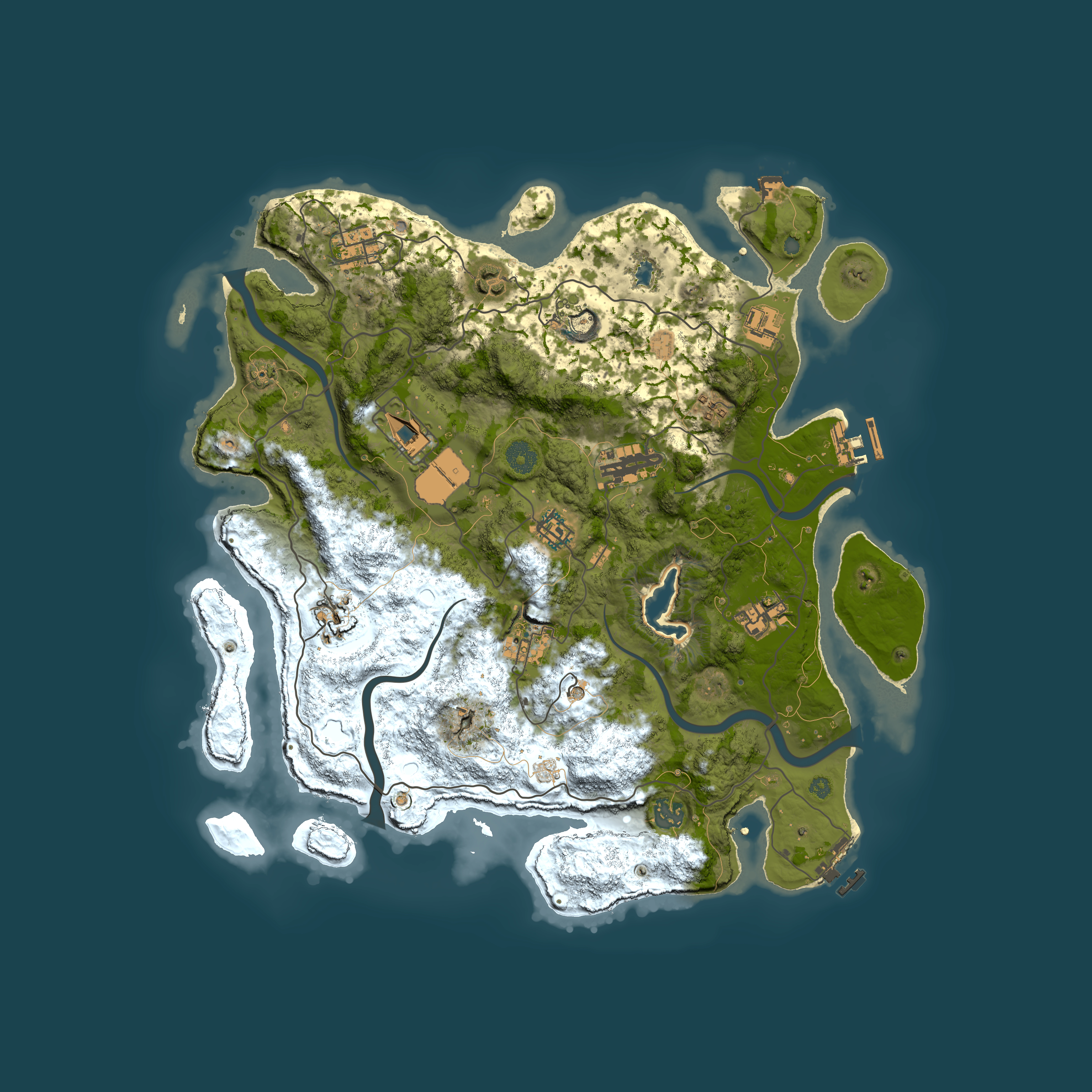 Full top-down render of Rust map seed 1791109459, 4000x4000m