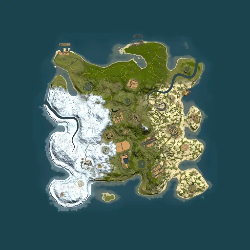 Rust map seed 1624065907, 3500x3500m top-down preview