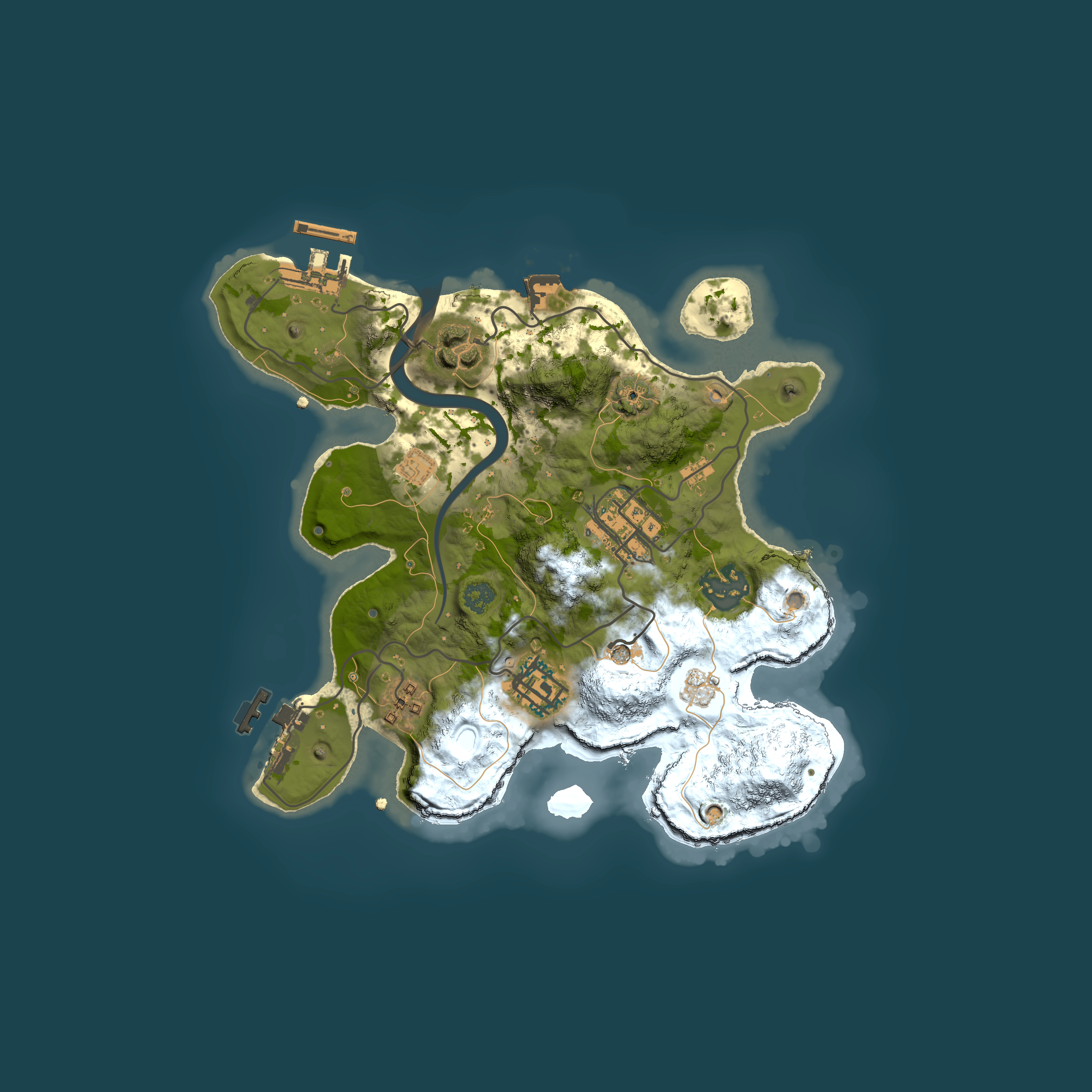 Full top-down render of Rust map seed 849331850, 2500x2500m