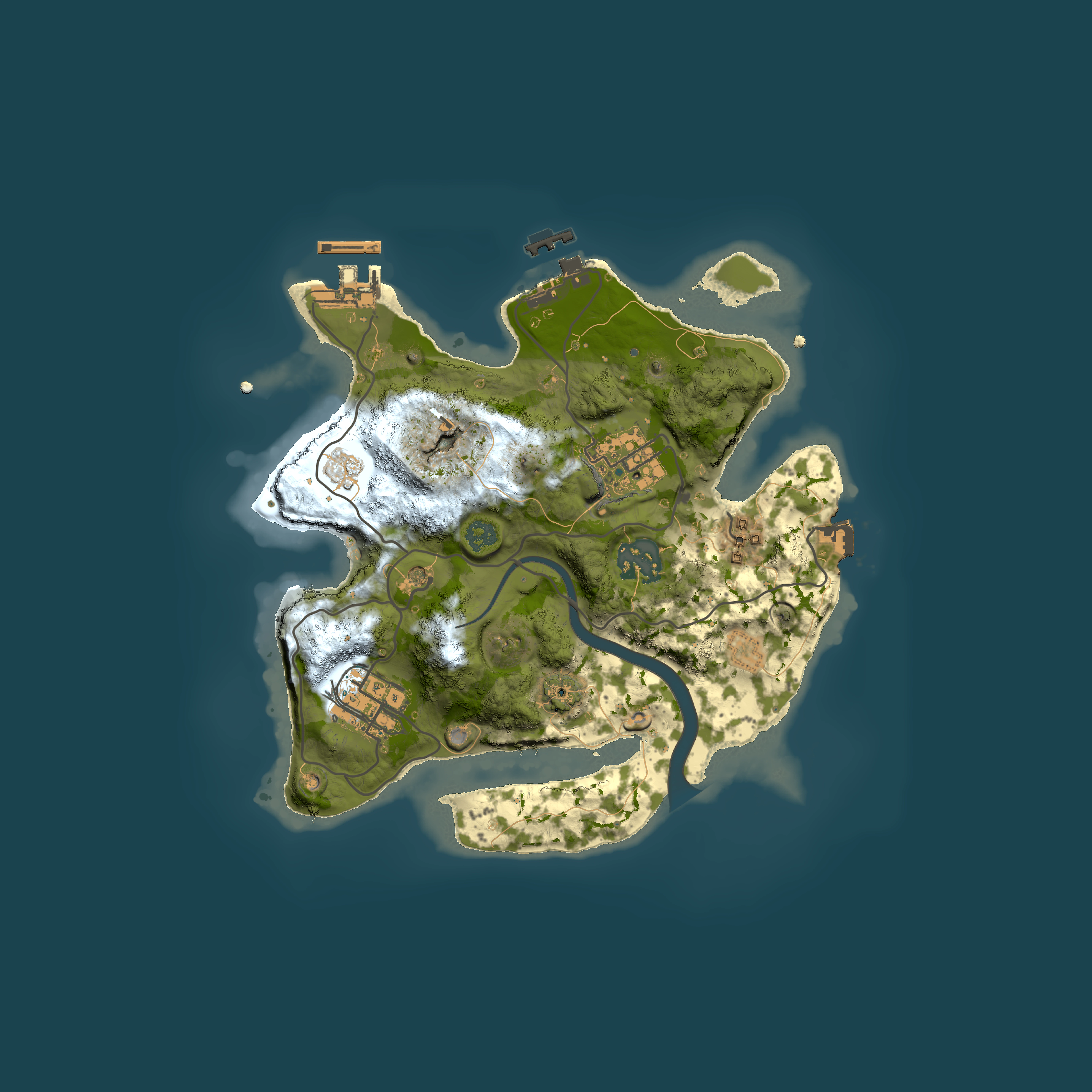 Full top-down render of Rust map seed 1218526346, 2500x2500m