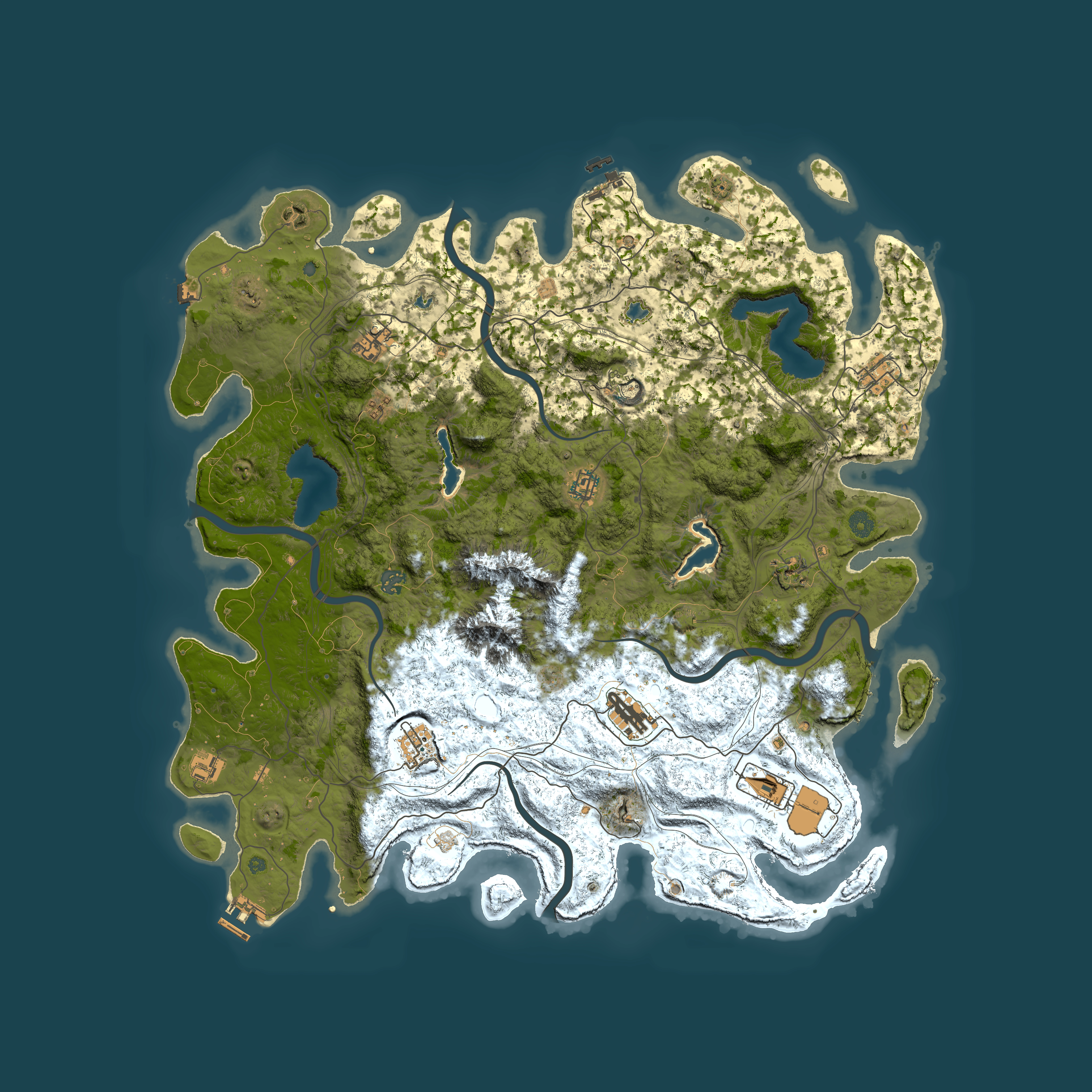 Full top-down render of Rust map seed 3378210, 5000x5000m