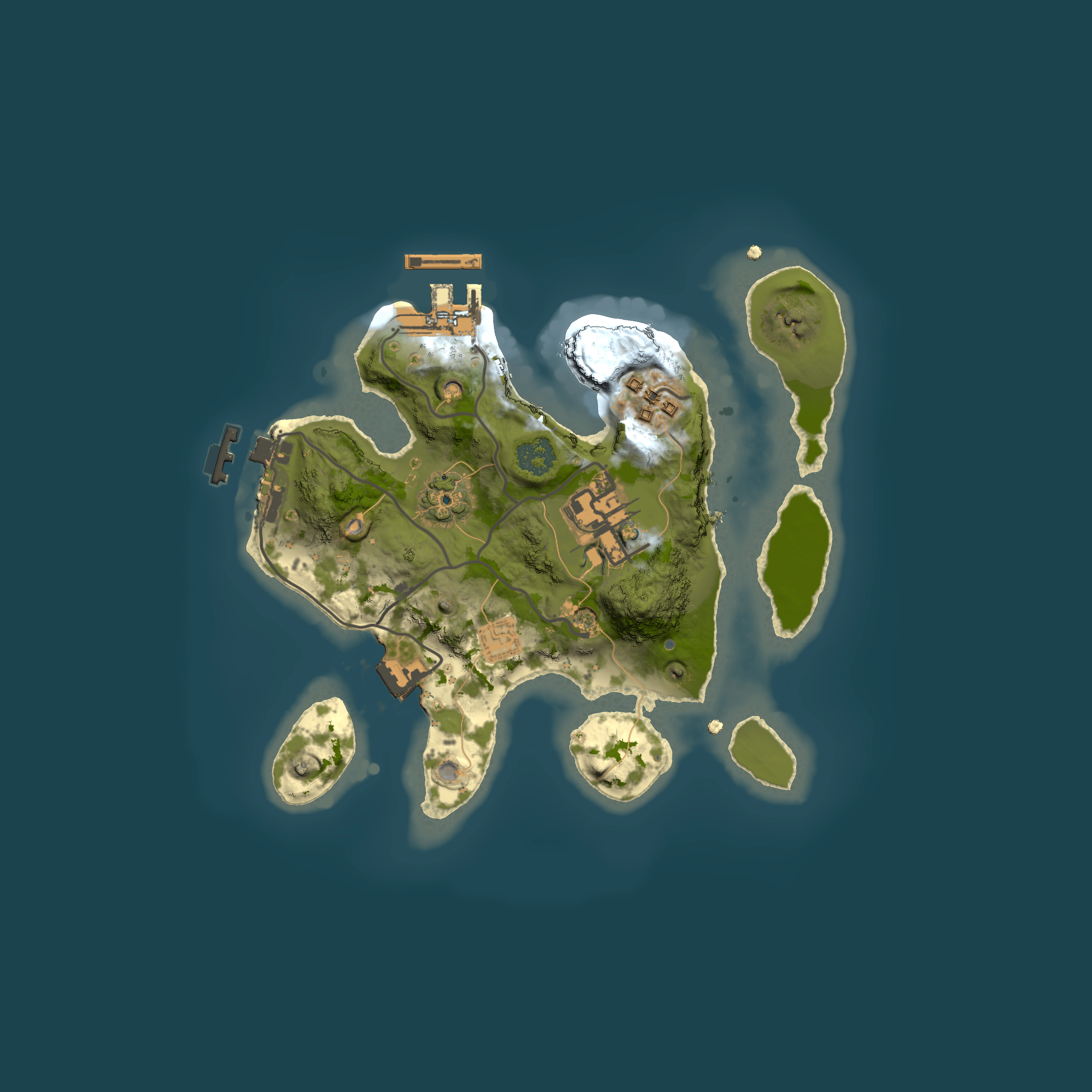 Full top-down render of Rust map seed 367073257, 2000x2000m