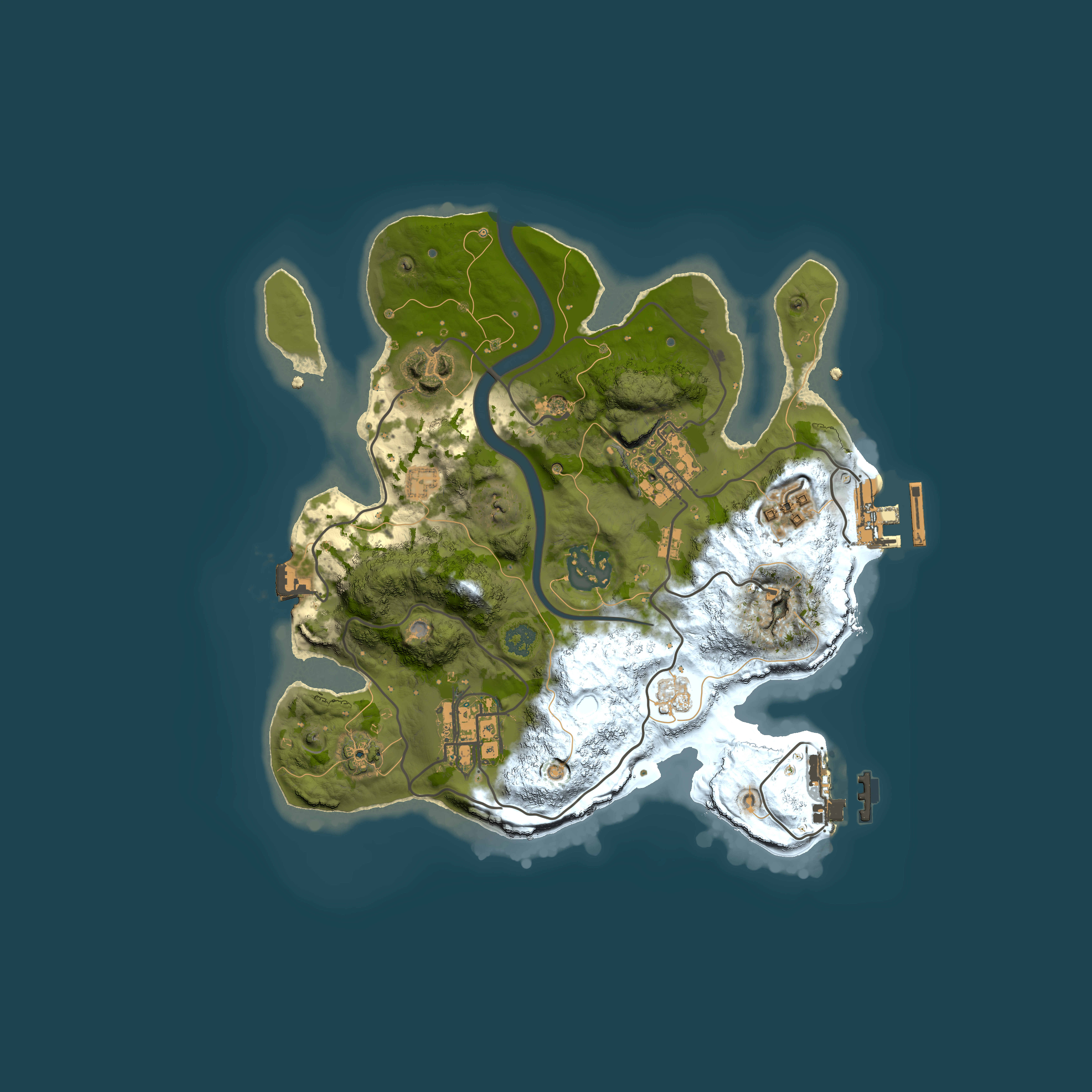 Full top-down render of Rust map seed 1213773983, 2500x2500m
