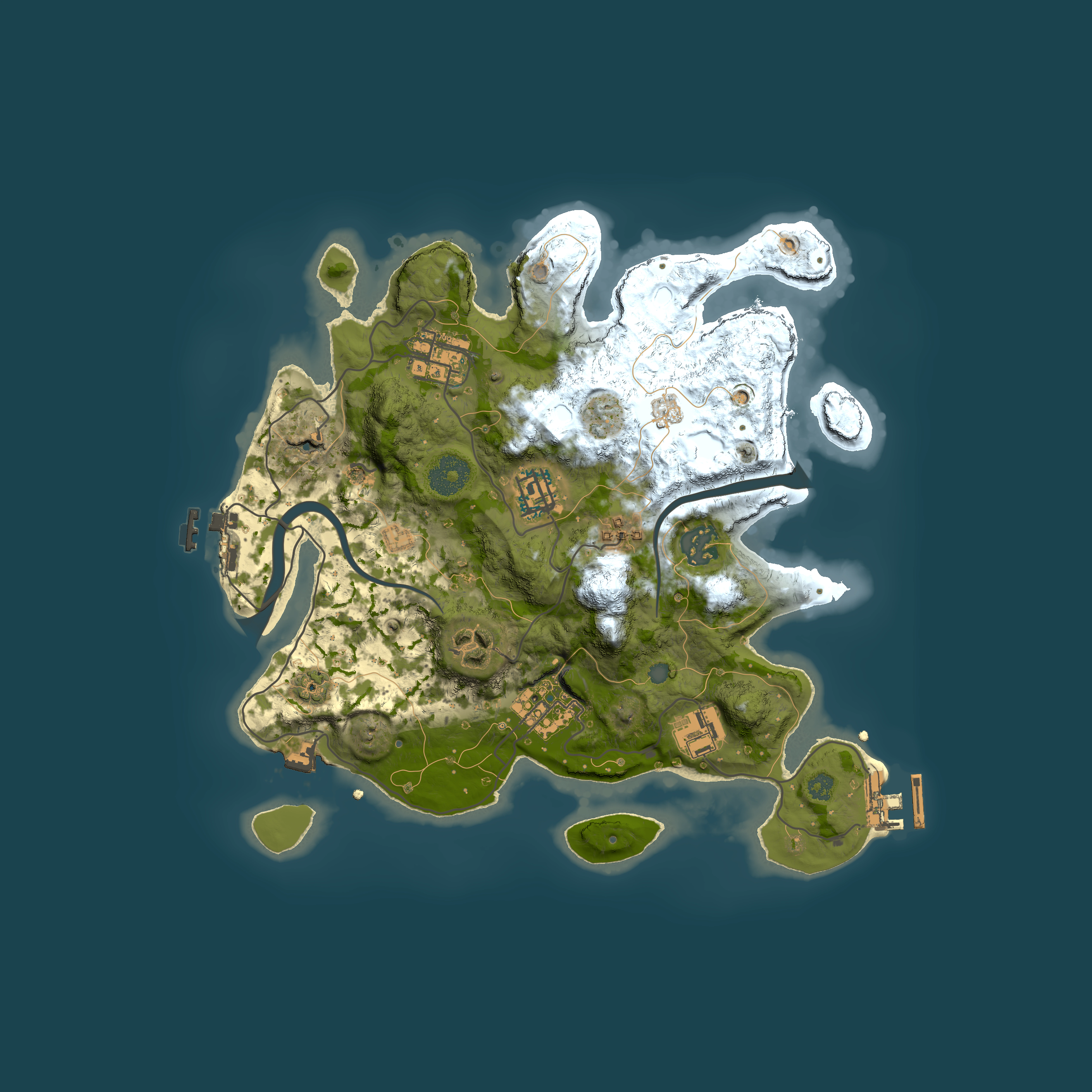 Full top-down render of Rust map seed 1540277086, 3000x3000m