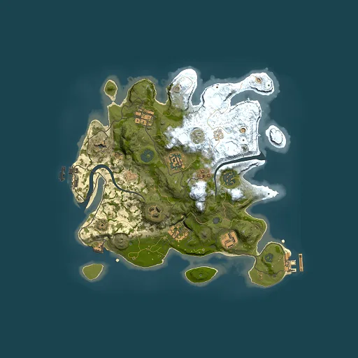 Rust map seed 1540277086, 3000x3000m top-down preview