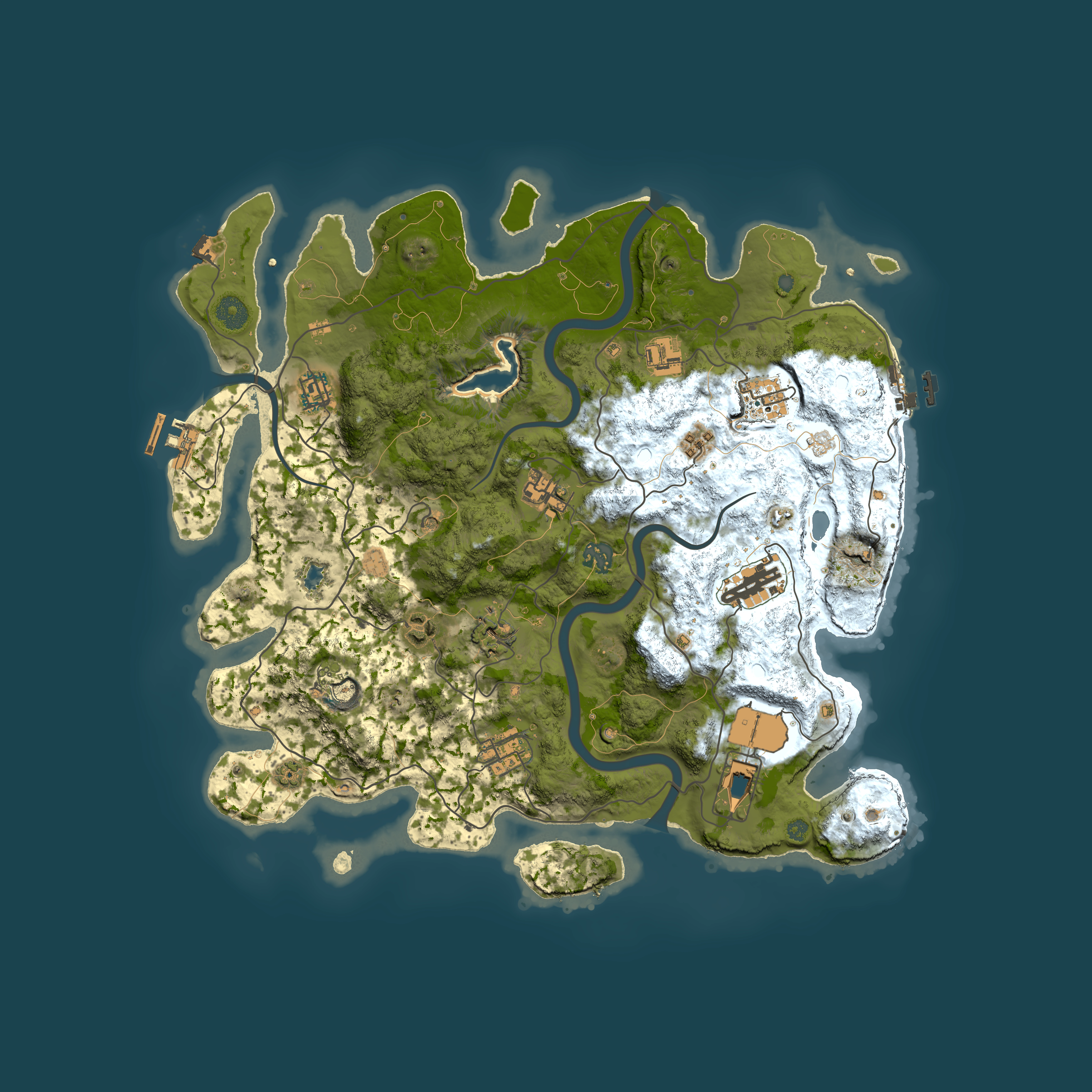 Full top-down render of Rust map seed 450019041, 4000x4000m
