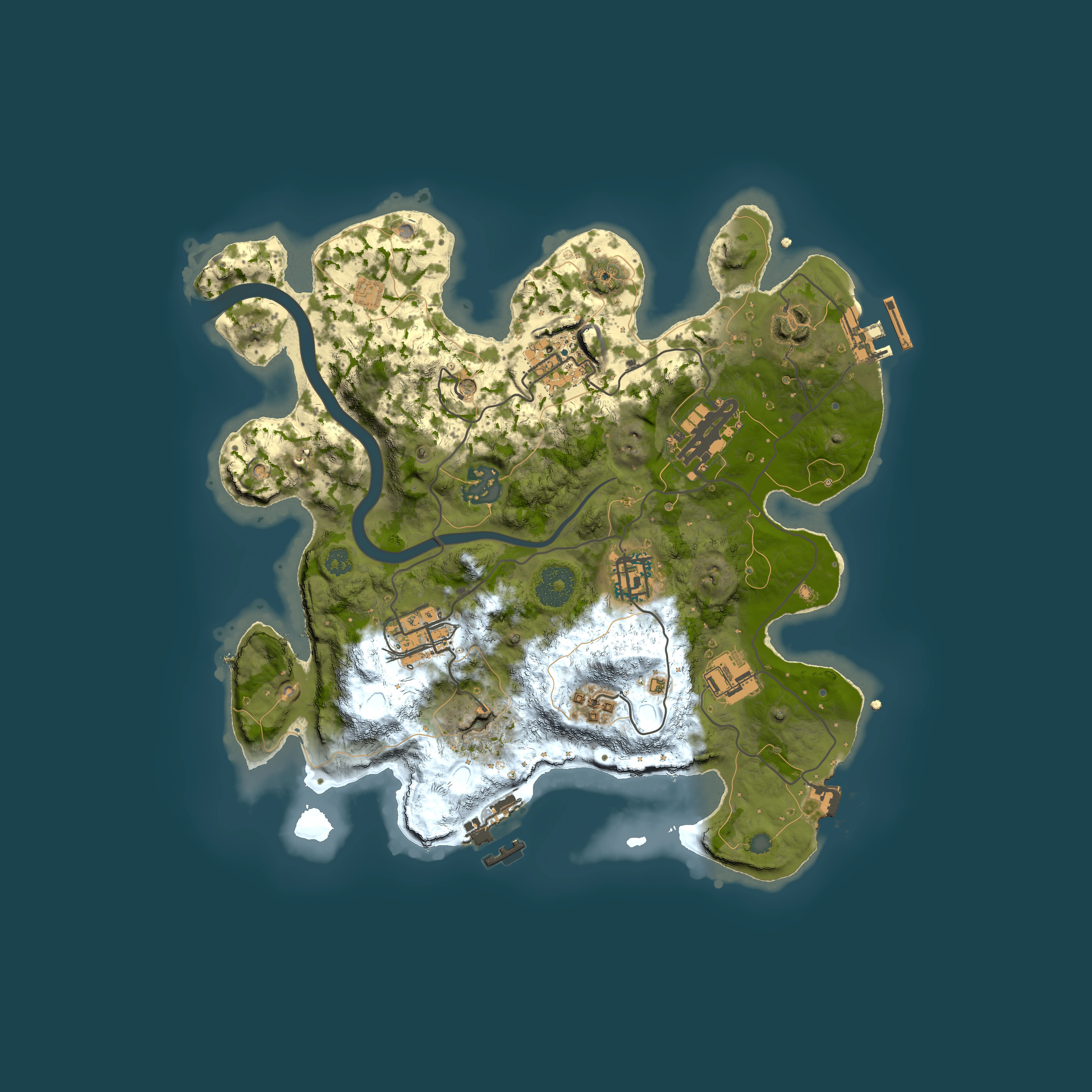 Full top-down render of Rust map seed 102671654, 3000x3000m