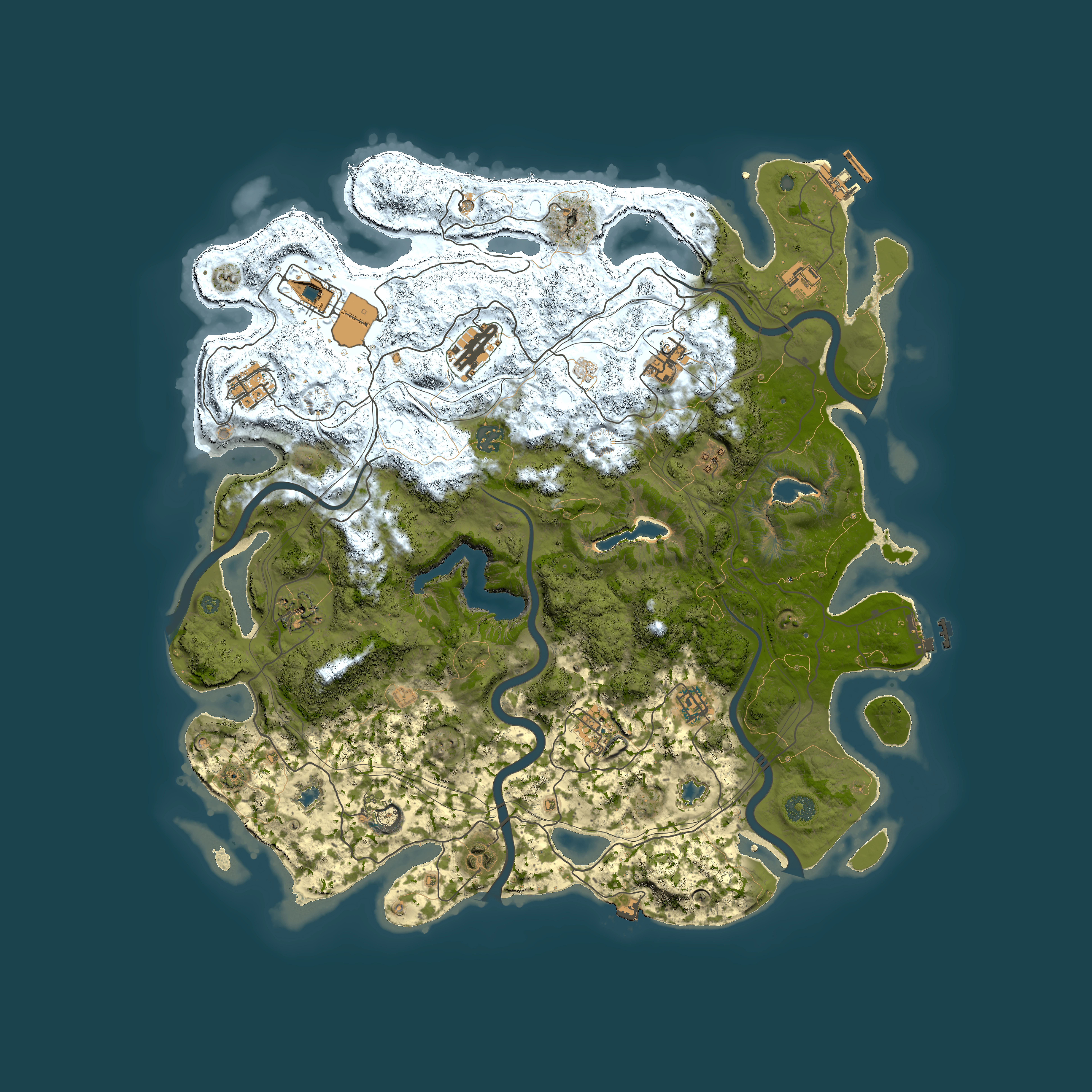Full top-down render of Rust map seed 1123261190, 4500x4500m