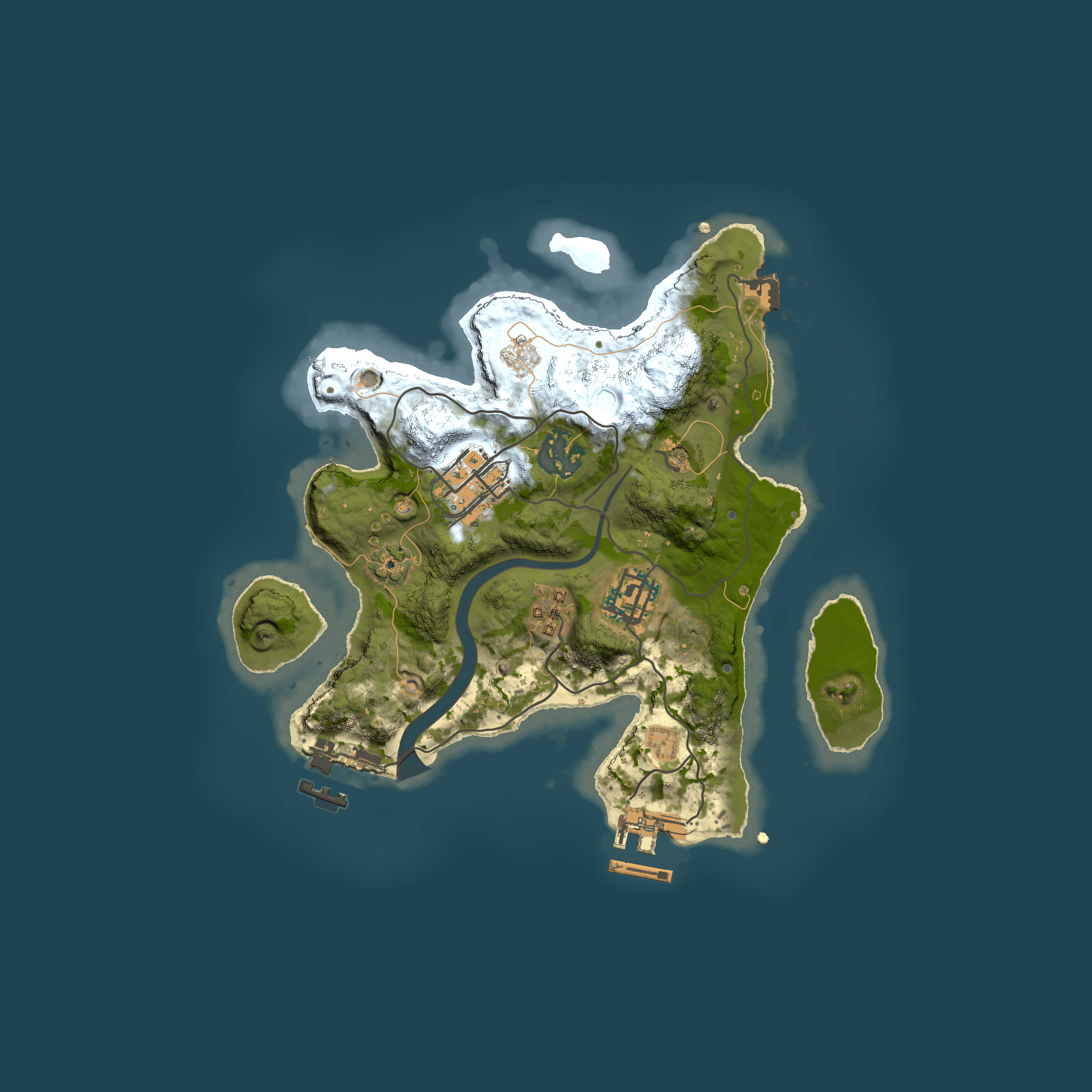 Full top-down render of Rust map seed 68460022, 2500x2500m