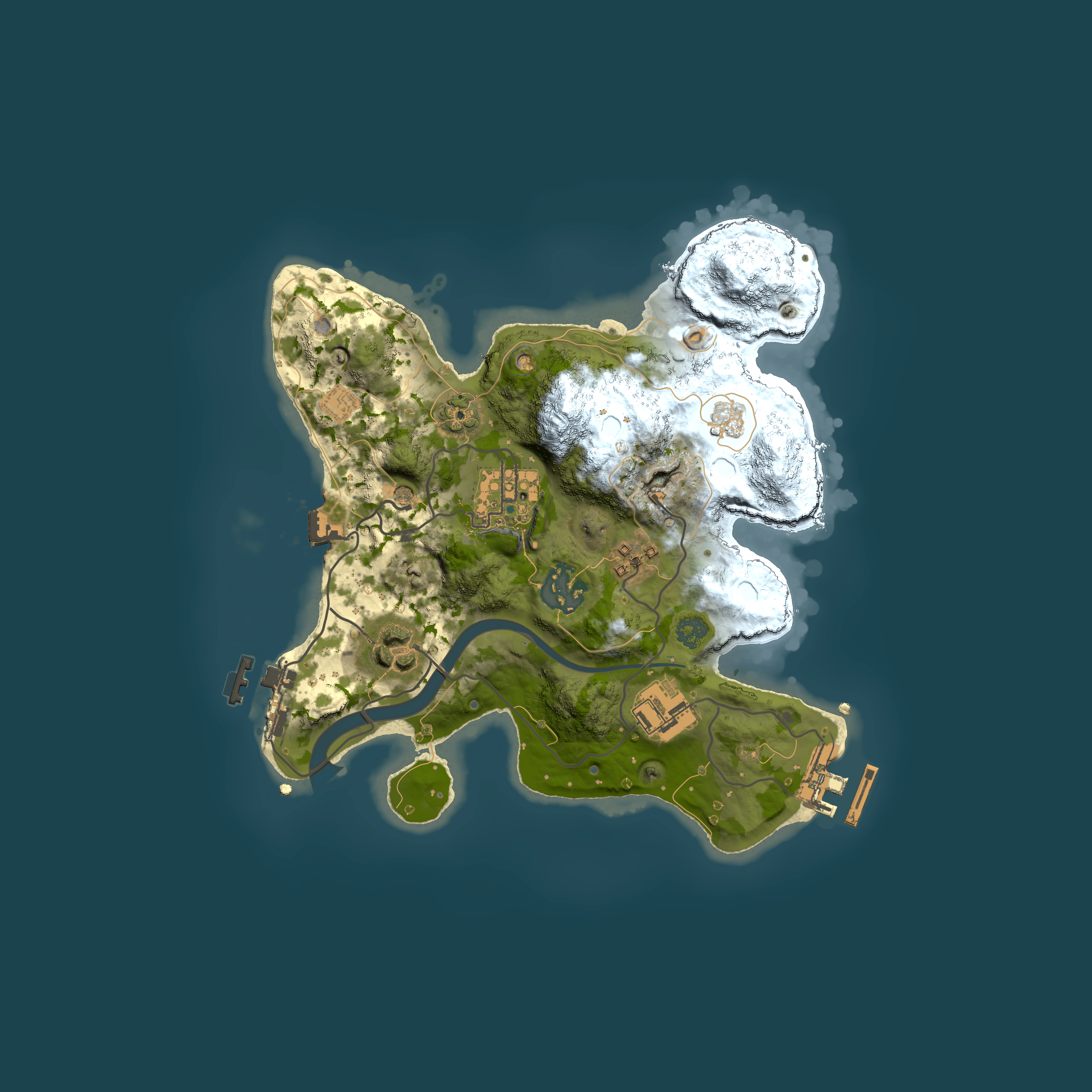 Full top-down render of Rust map seed 1843258135, 2500x2500m