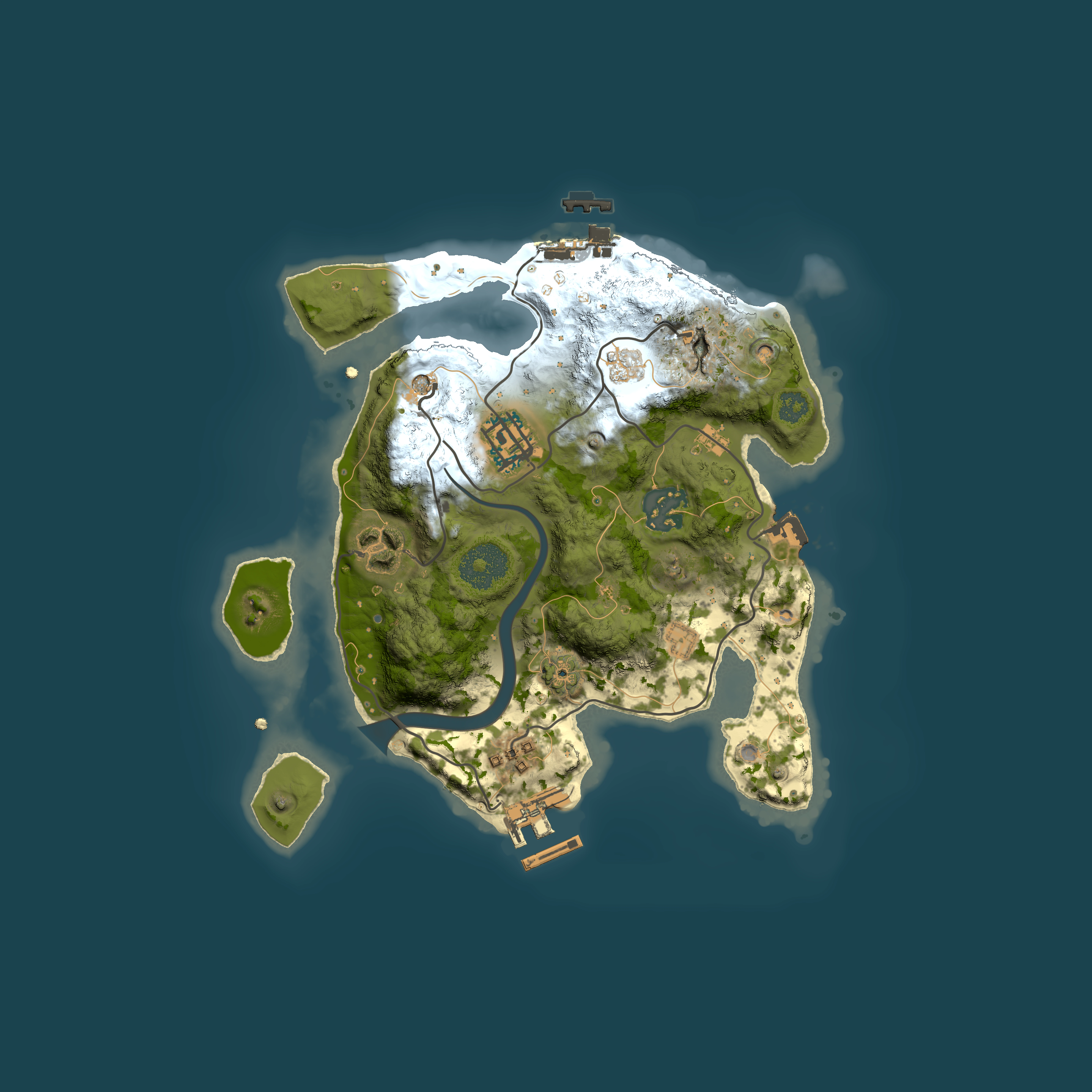 Full top-down render of Rust map seed 848072440, 2500x2500m