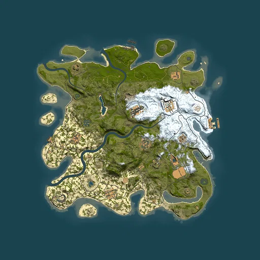 Rust map seed 993666657, 4000x4000m top-down preview