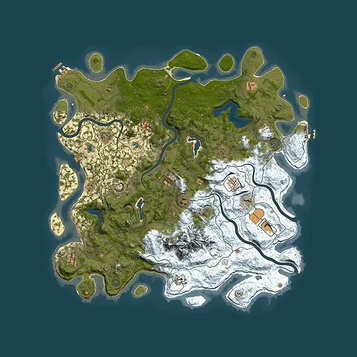 Rust map seed 853894156, 5000x5000m top-down preview