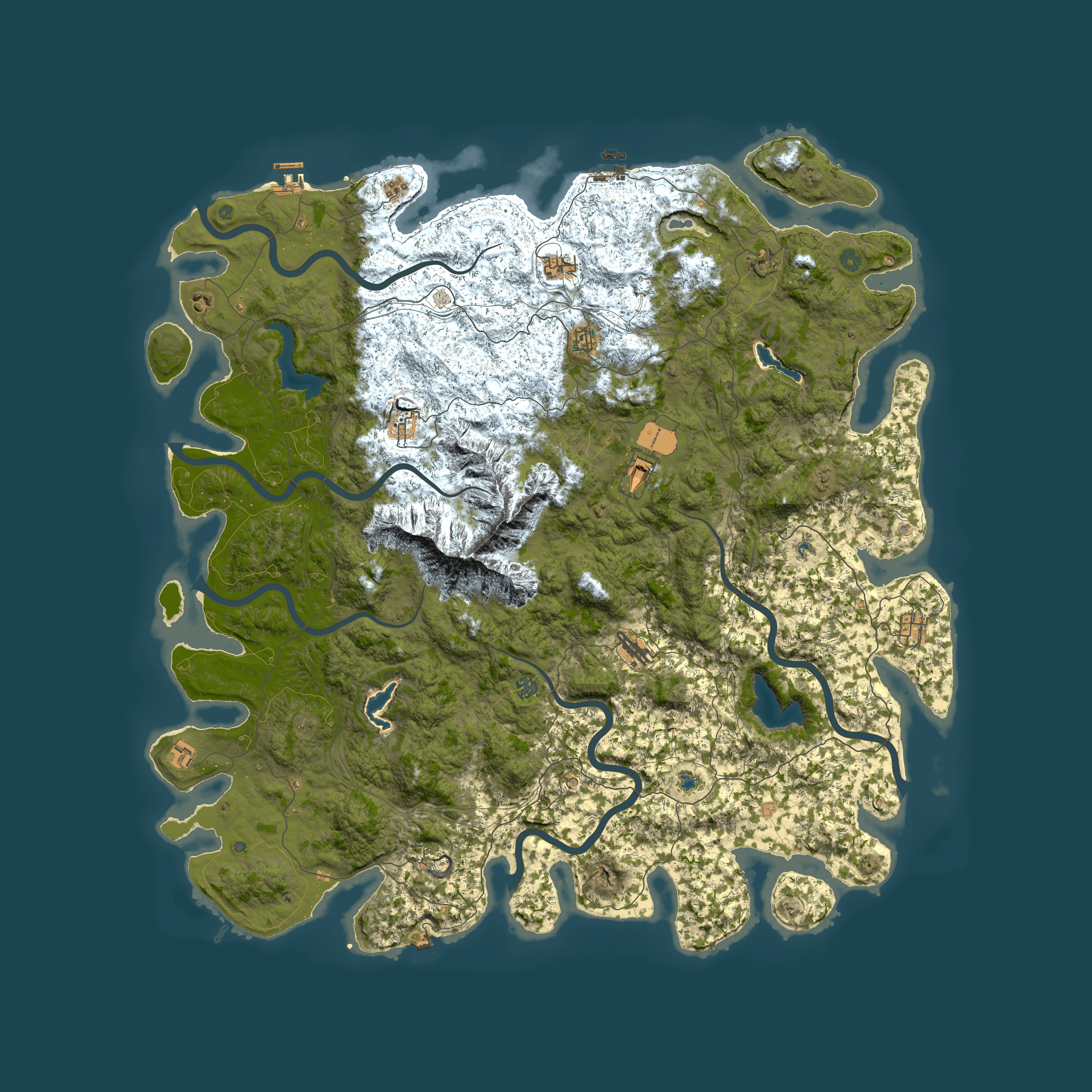 Full top-down render of Rust map seed 328467535, 6000x6000m