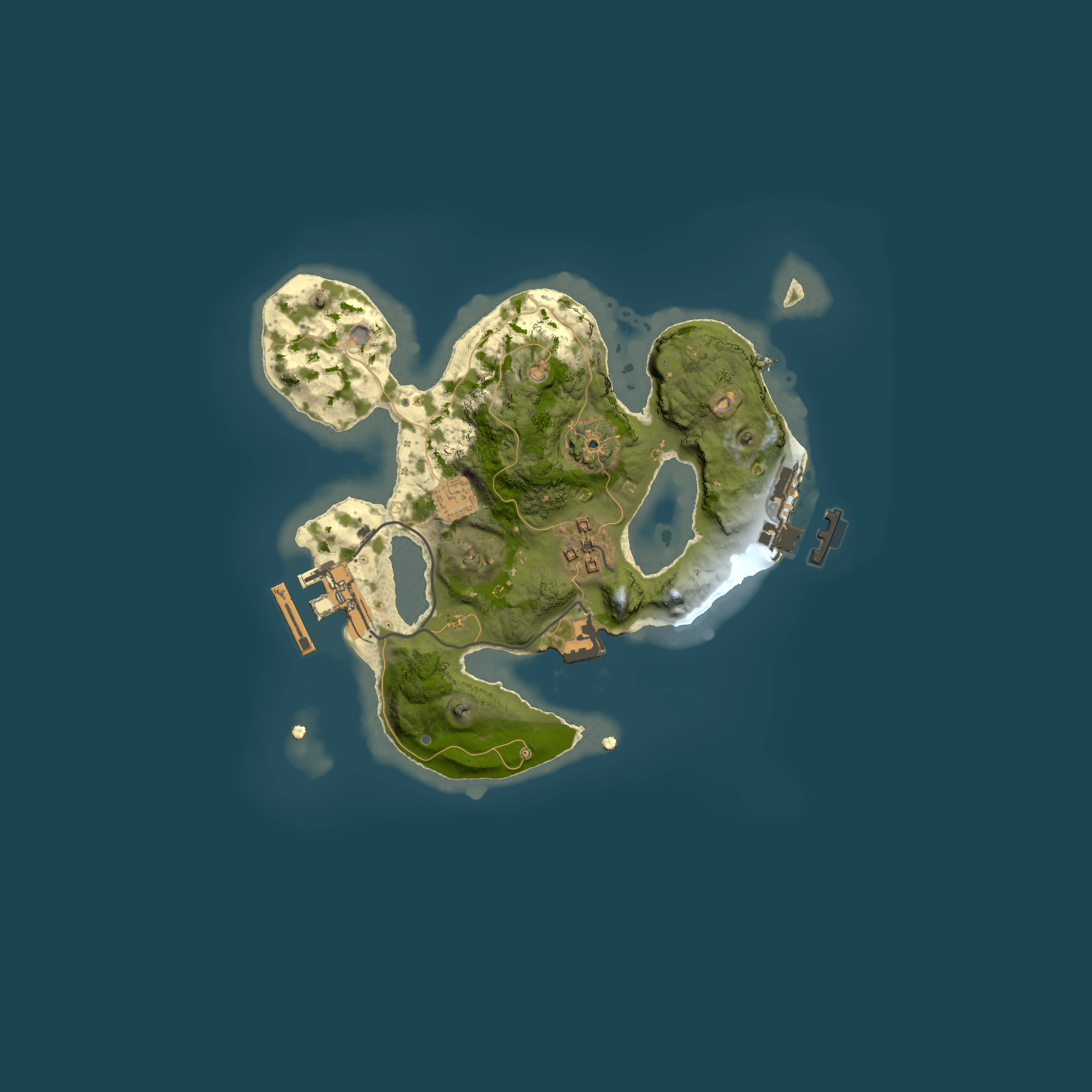 Full top-down render of Rust map seed 1293323207, 2000x2000m