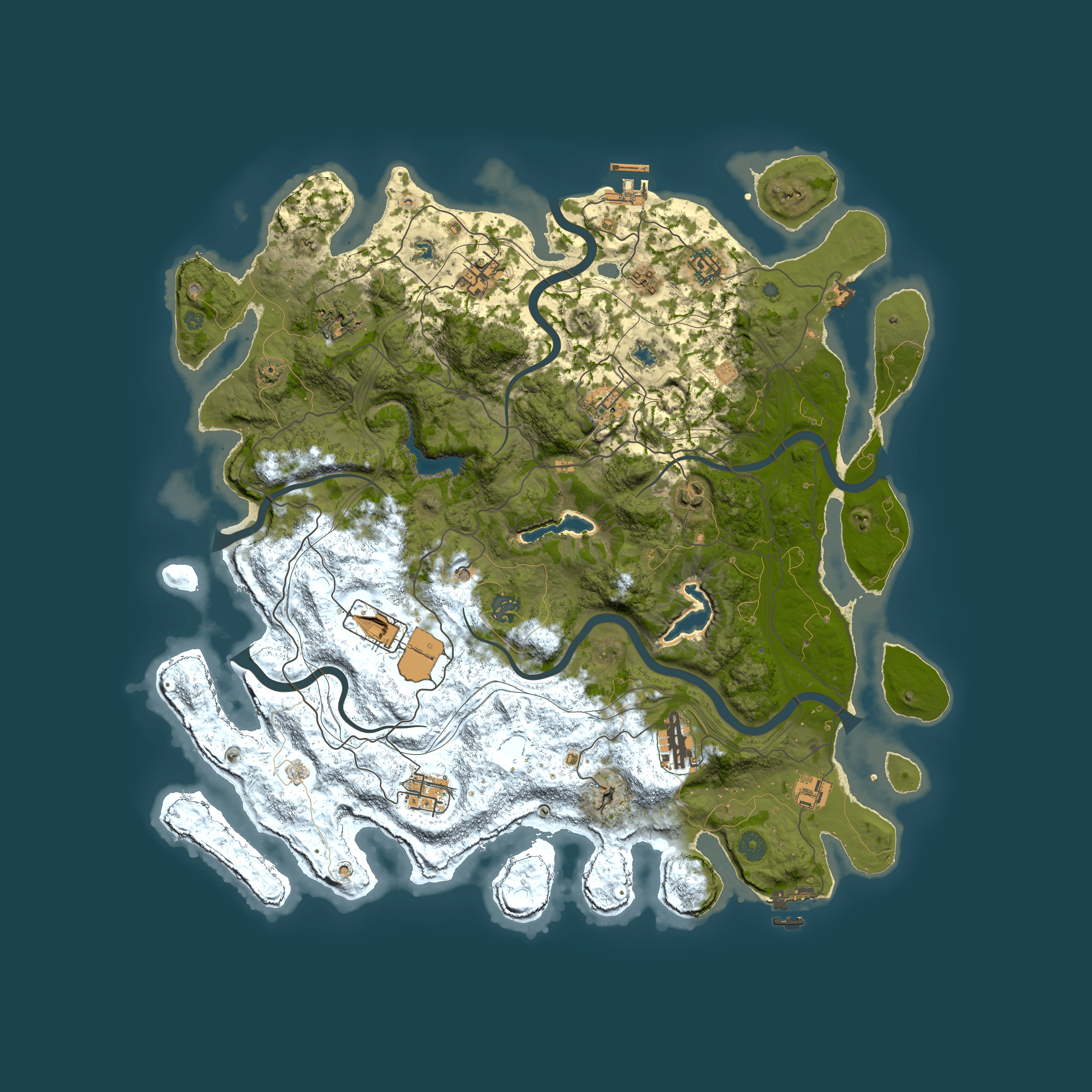Full top-down render of Rust map seed 230156646, 4500x4500m