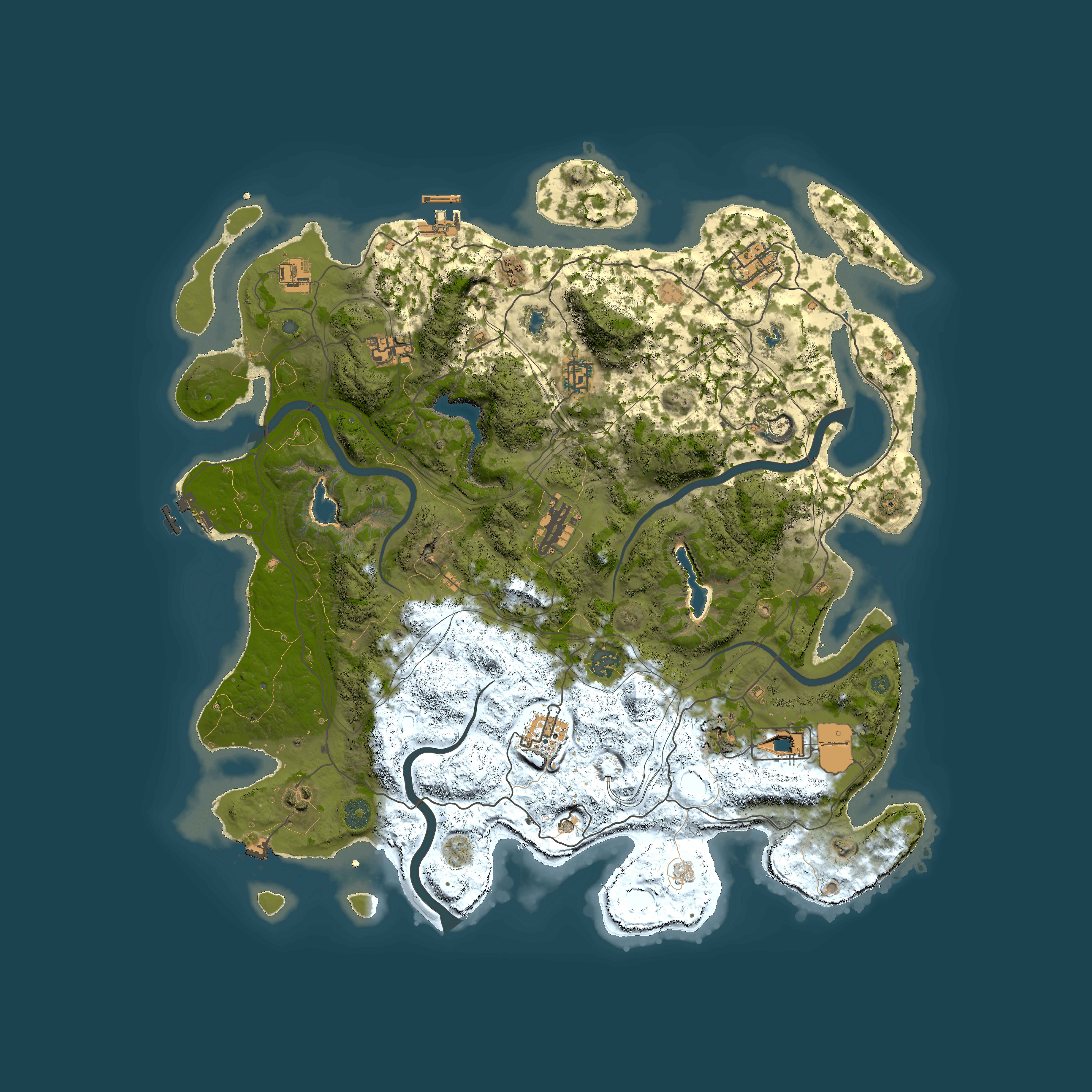 Full top-down render of Rust map seed 558595741, 4500x4500m
