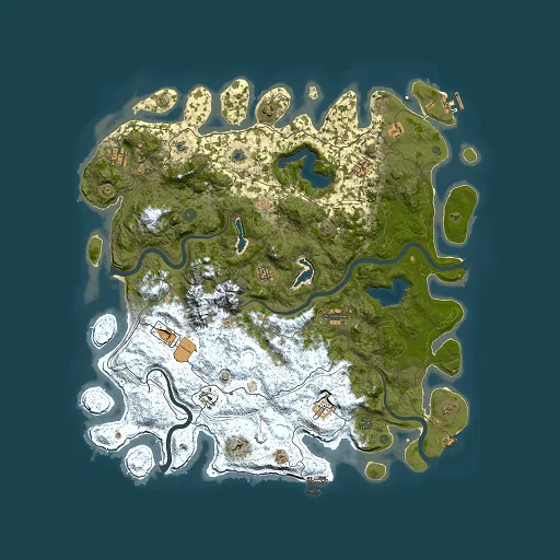 Rust map seed 1696032064, 5000x5000m top-down preview