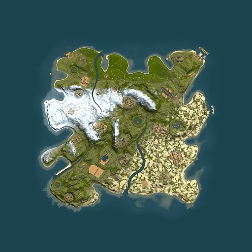 Rust map seed 376278528, 3500x3500m top-down preview