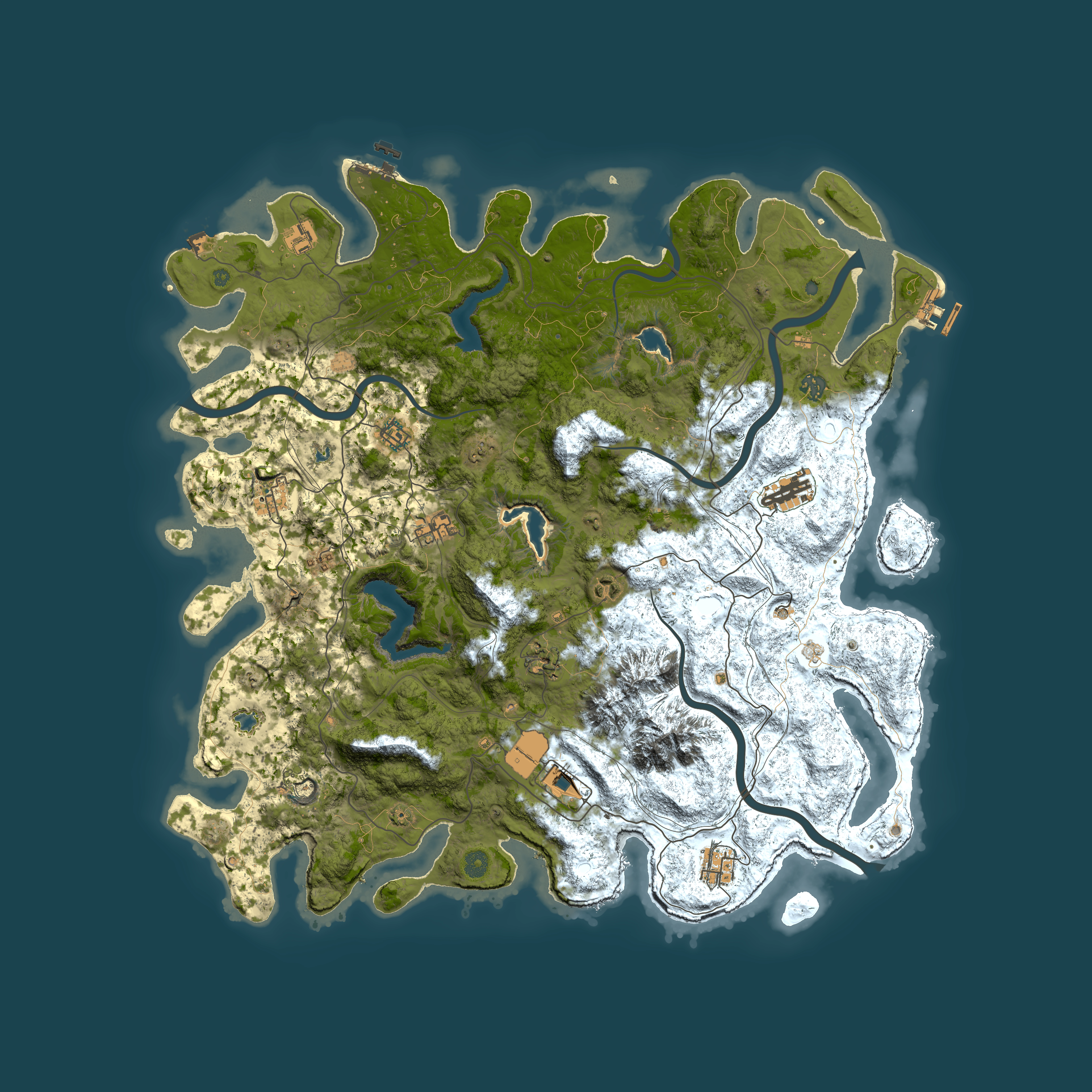 Full top-down render of Rust map seed 1302792931, 5000x5000m