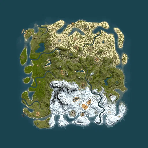 Rust map seed 629454437, 5000x5000m top-down preview
