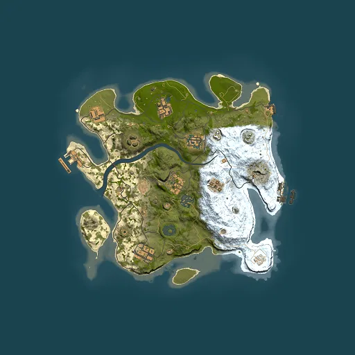 Rust map seed 1493812157, 3000x3000m top-down preview