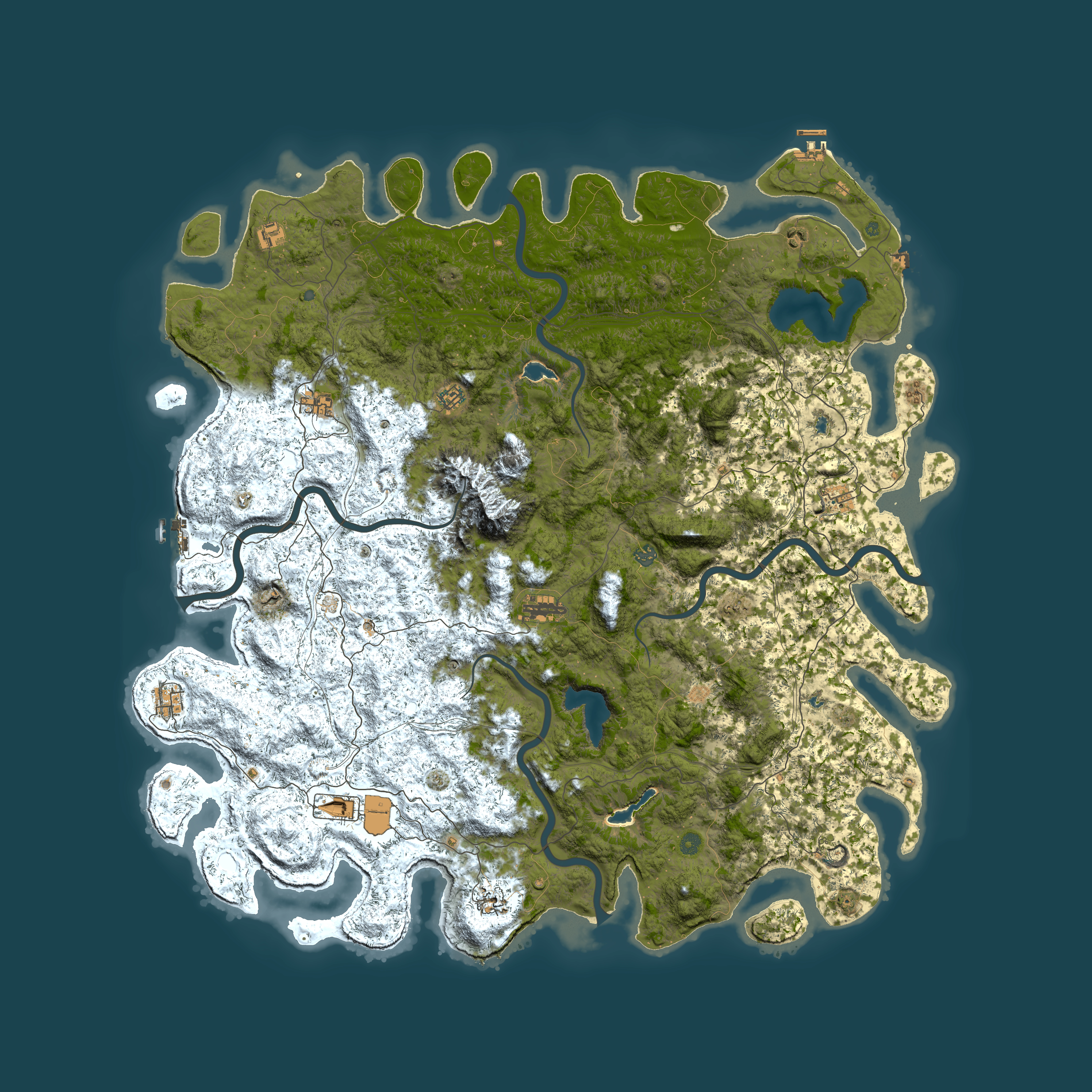 Full top-down render of Rust map seed 314354457, 6000x6000m