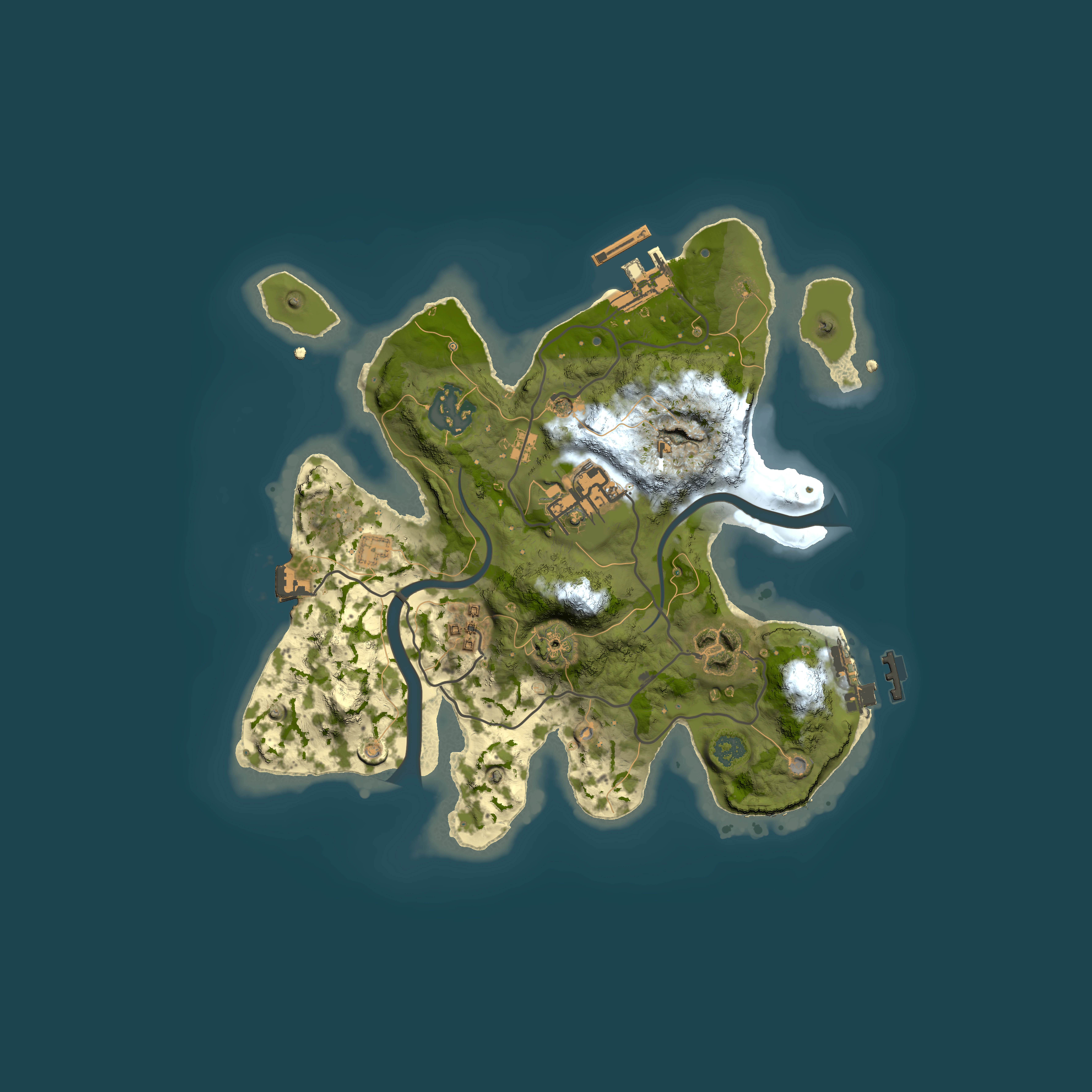 Full top-down render of Rust map seed 1048365930, 2500x2500m