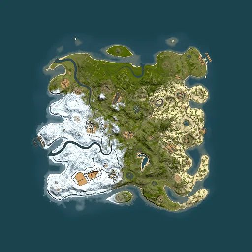 Rust map seed 266174434, 4000x4000m top-down preview