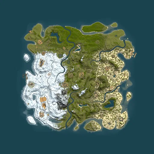 Rust map seed 2134754043, 5000x5000m top-down preview