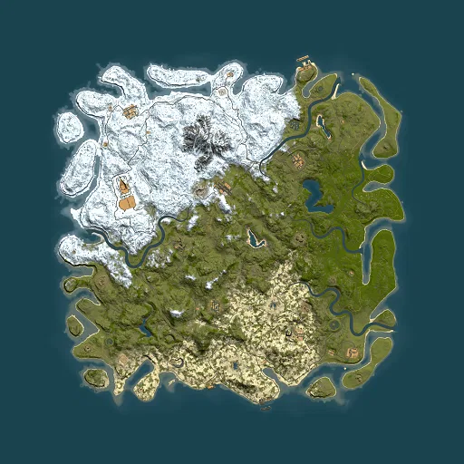 Rust map seed 139664671, 6000x6000m top-down preview