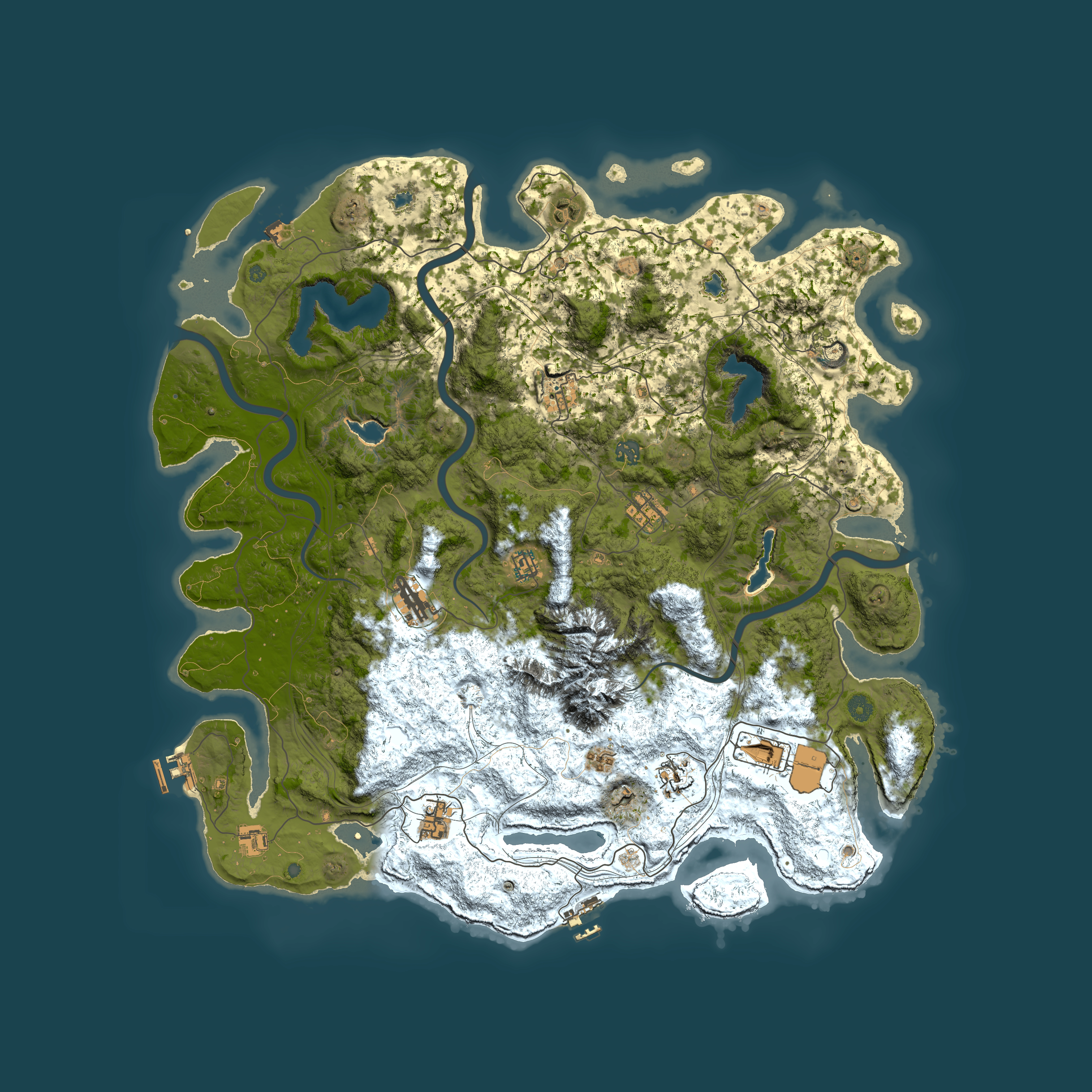 Full top-down render of Rust map seed 617622311, 5000x5000m