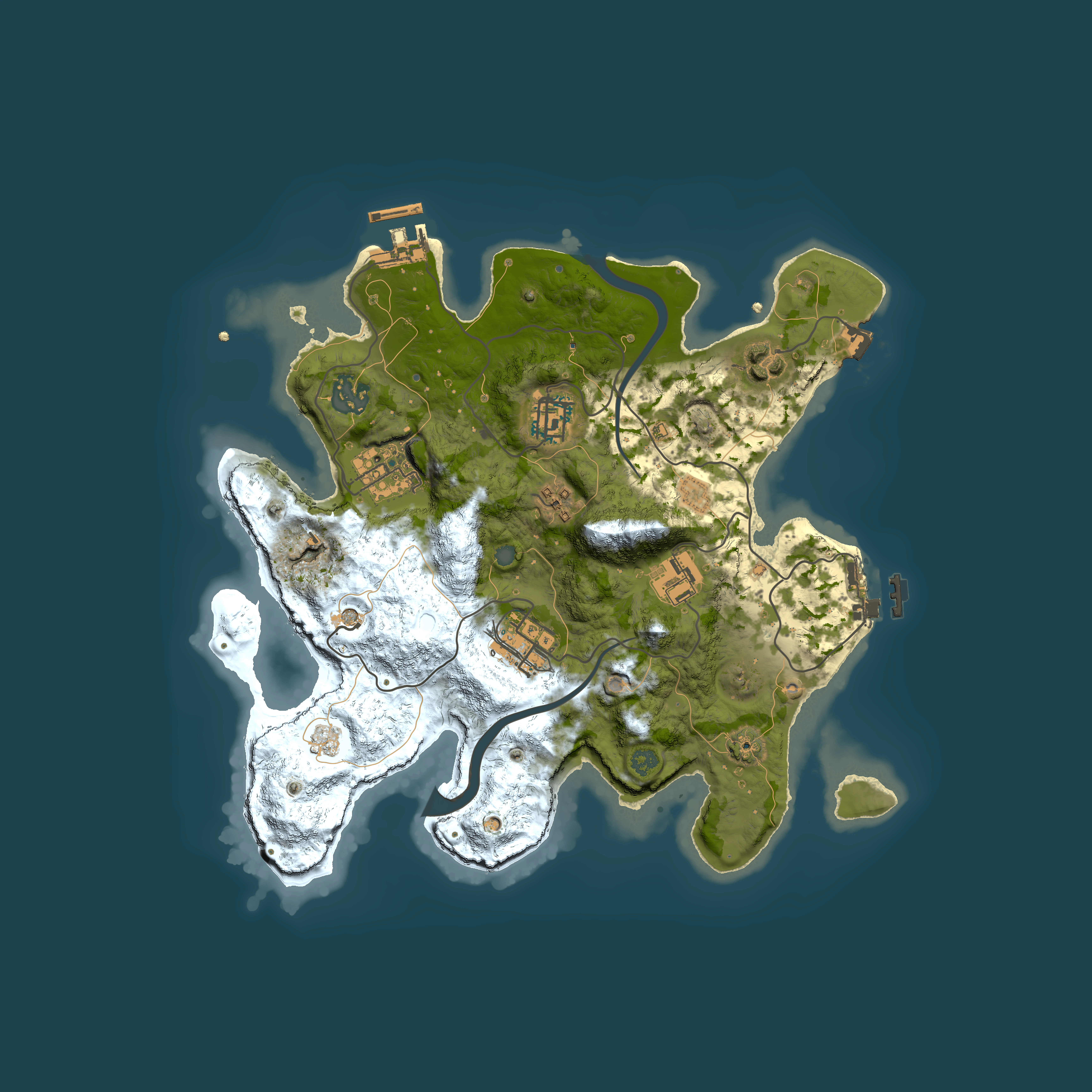 Full top-down render of Rust map seed 2146111055, 3000x3000m