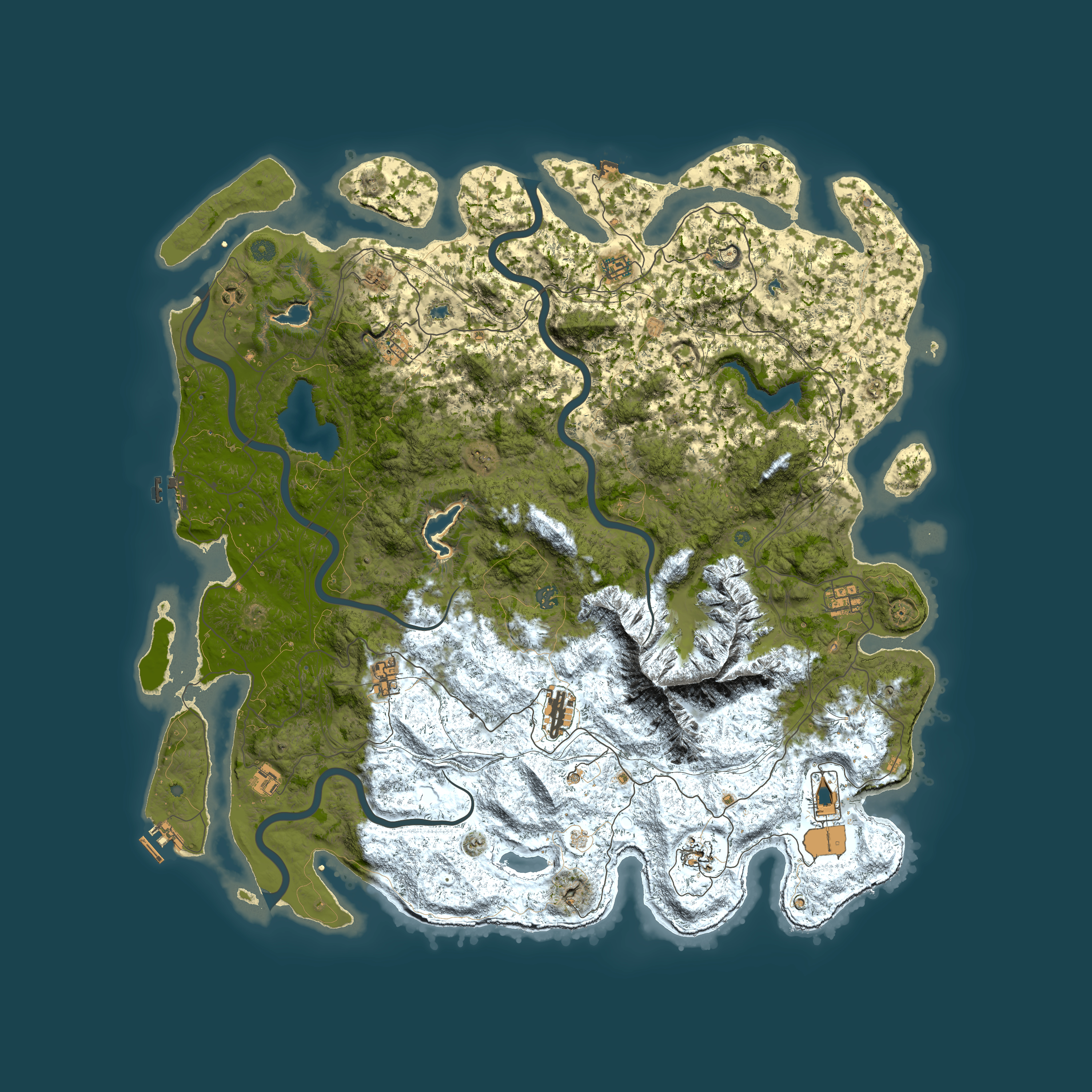 Full top-down render of Rust map seed 834310011, 5500x5500m