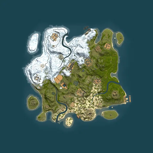 Rust map seed 284737498, 3500x3500m top-down preview
