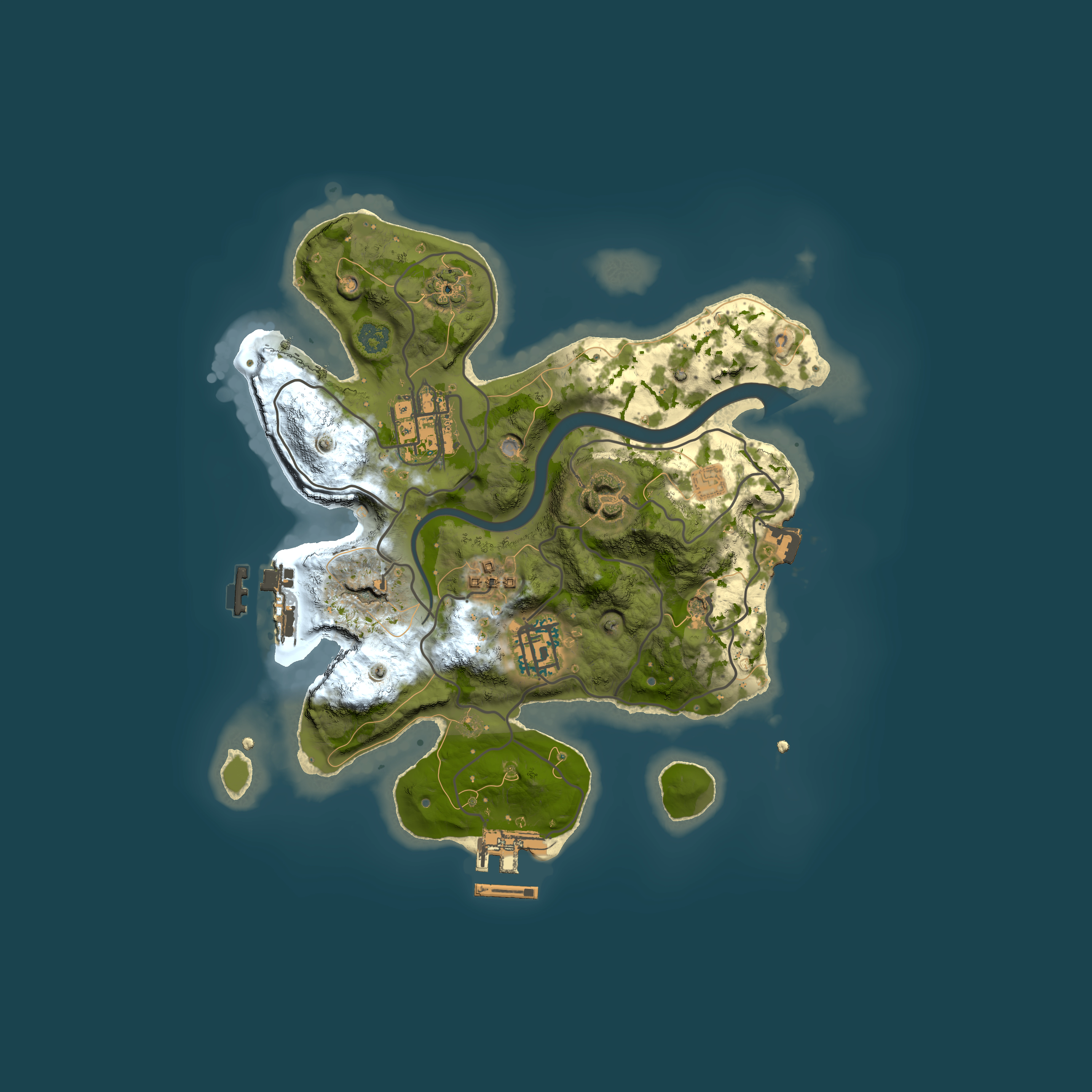 Full top-down render of Rust map seed 2049846972, 2500x2500m