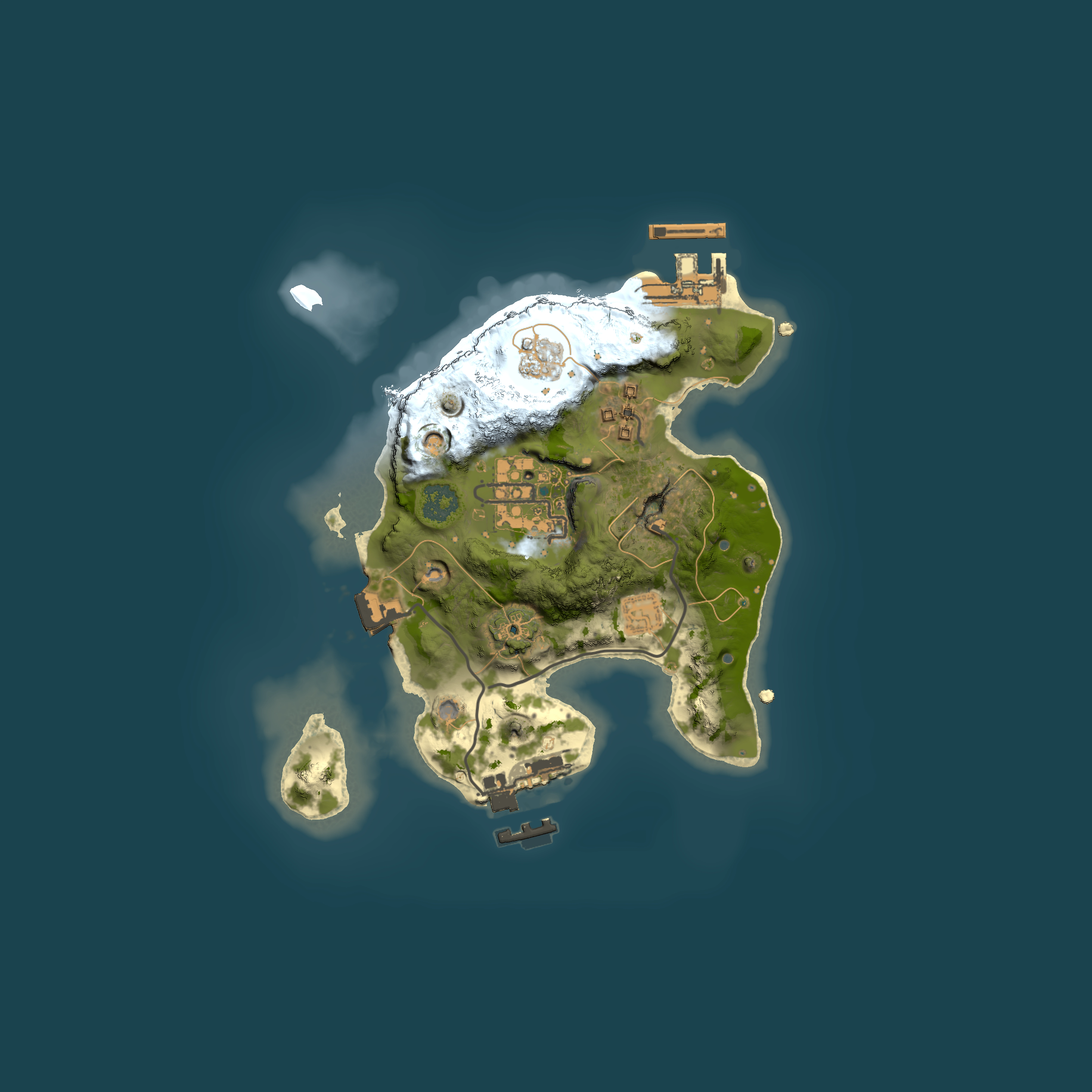 Full top-down render of Rust map seed 1457167485, 2000x2000m