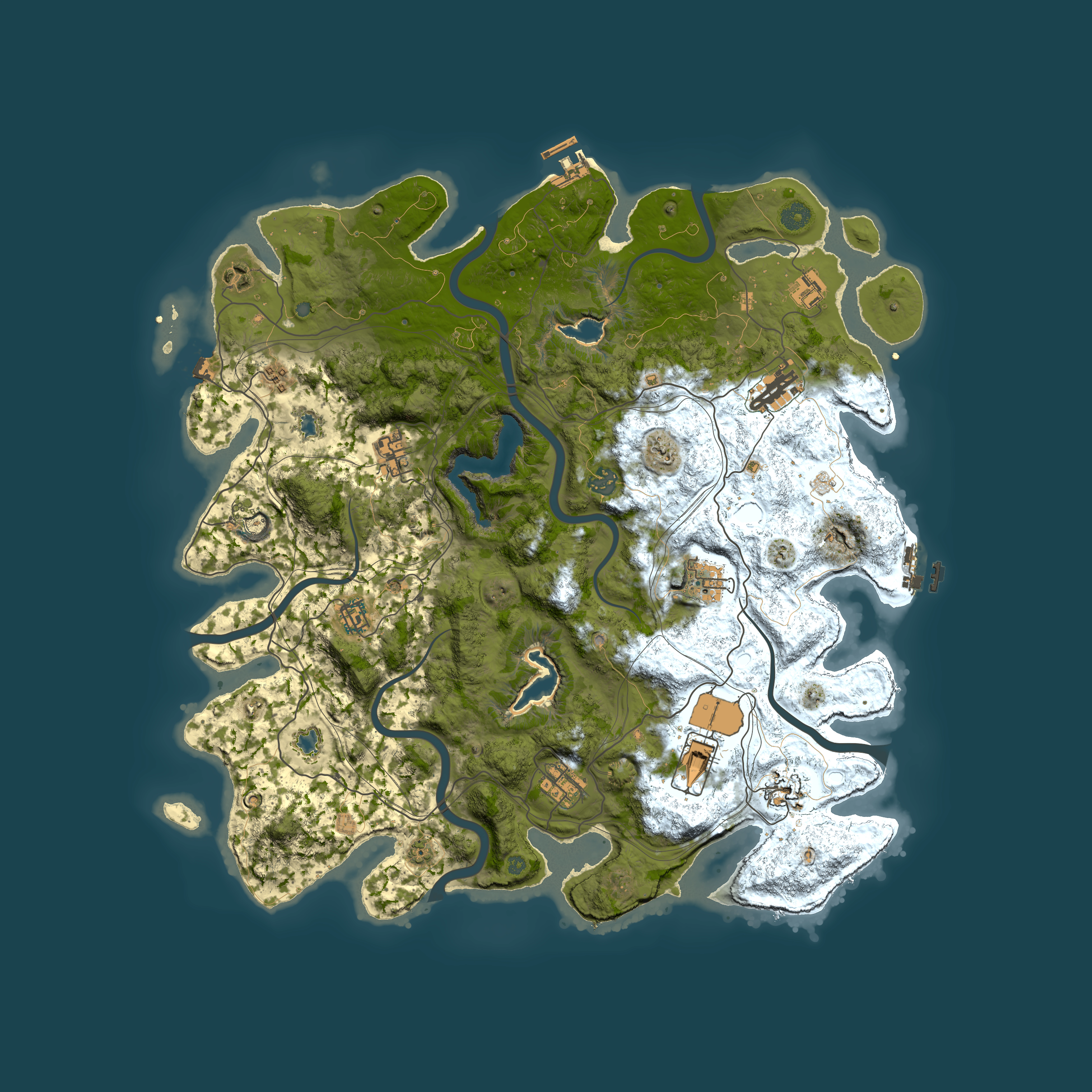 Full top-down render of Rust map seed 181408130, 4500x4500m
