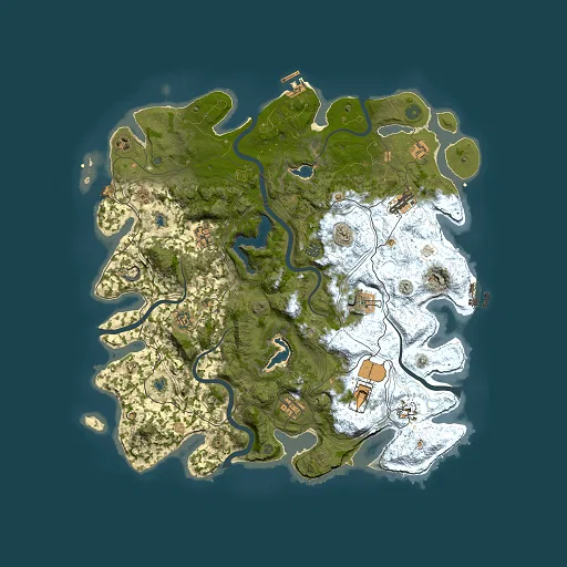 Rust map seed 181408130, 4500x4500m top-down preview