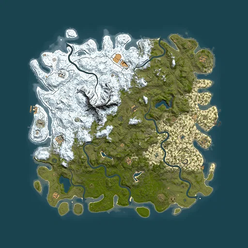 Rust map seed 140364076, 6000x6000m top-down preview